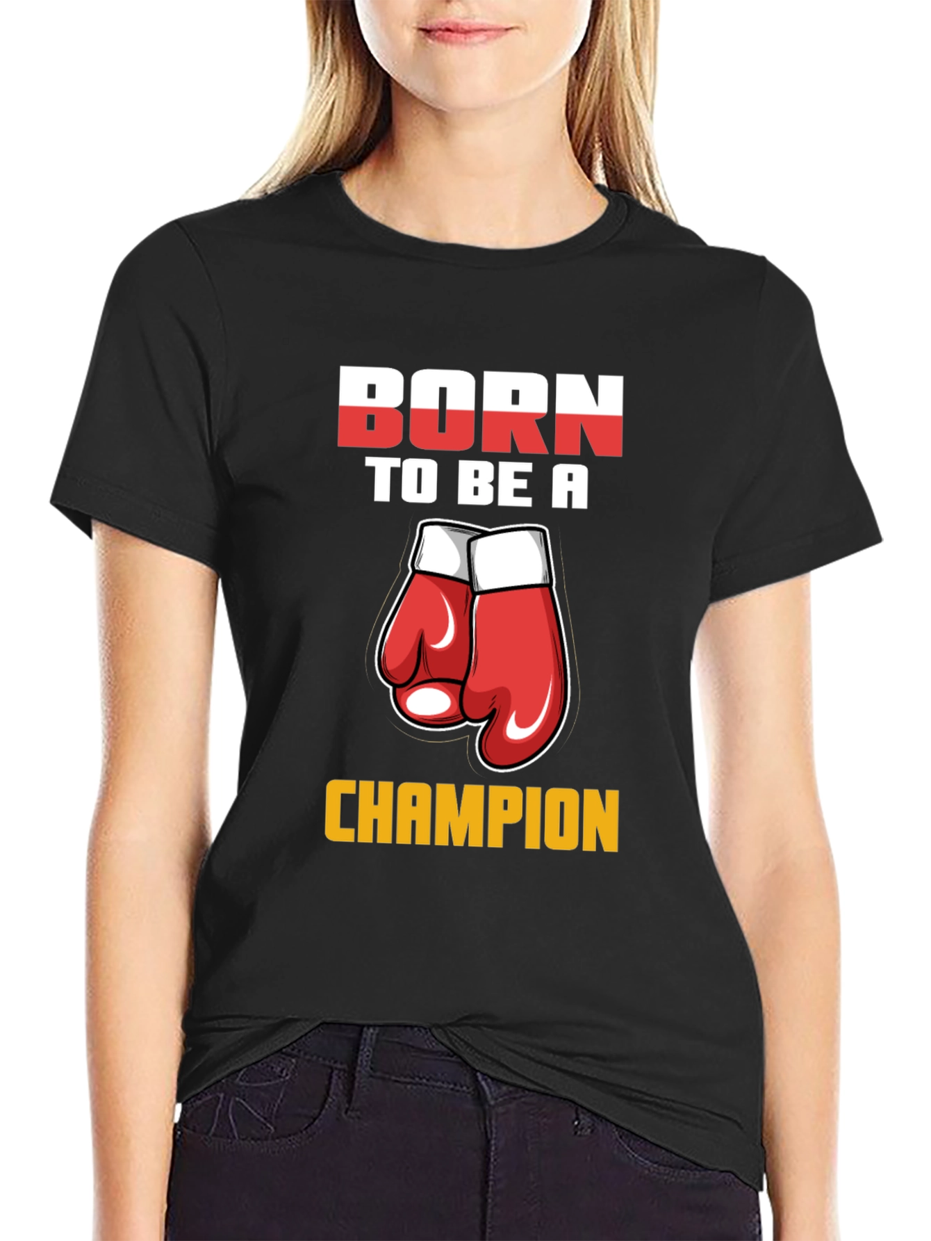 Born To Be A Champion Boxing Gloves Graphic Tee