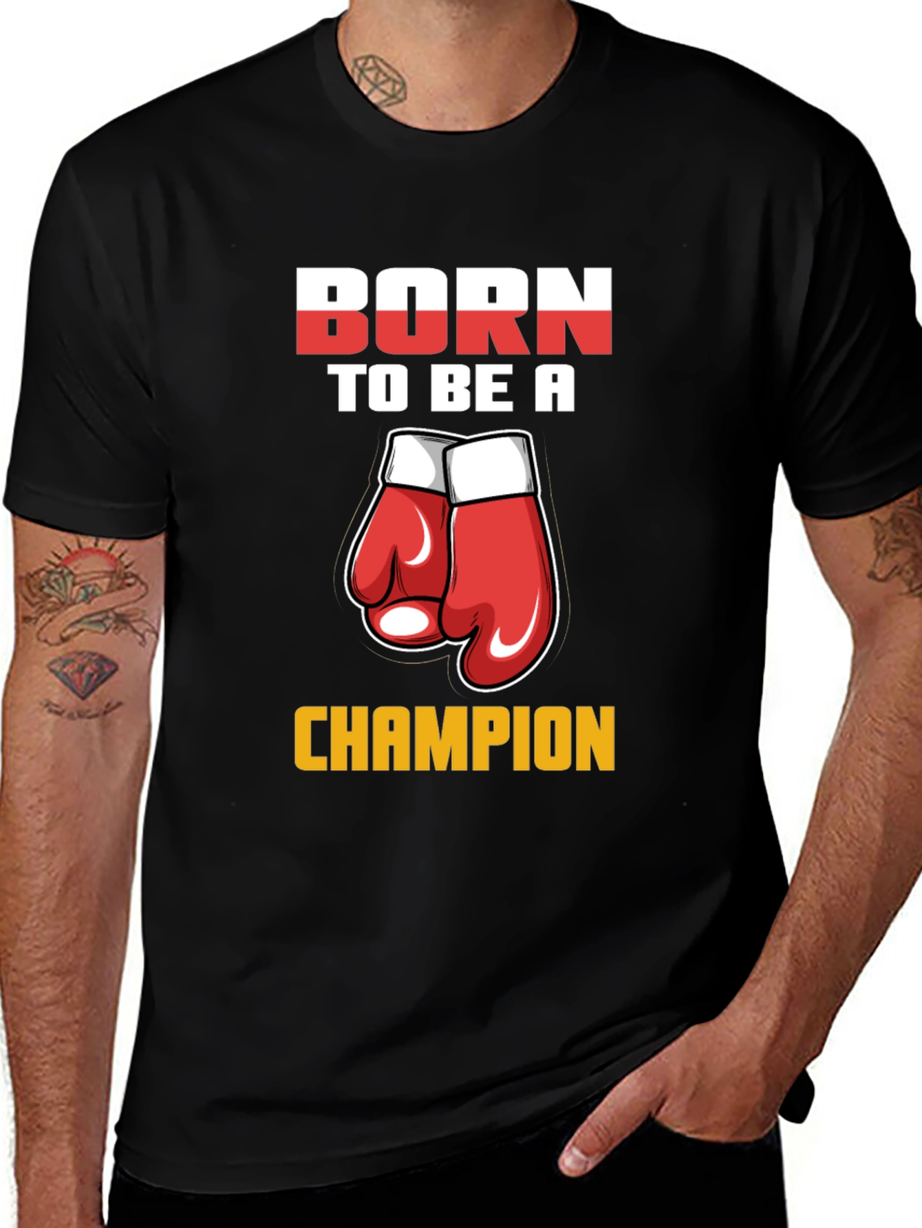 Born To Be A Champion Boxing Gloves Graphic Tee