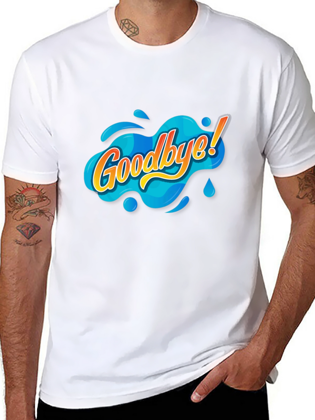 Goodbye Graphic Tee - Black Cotton T-Shirt