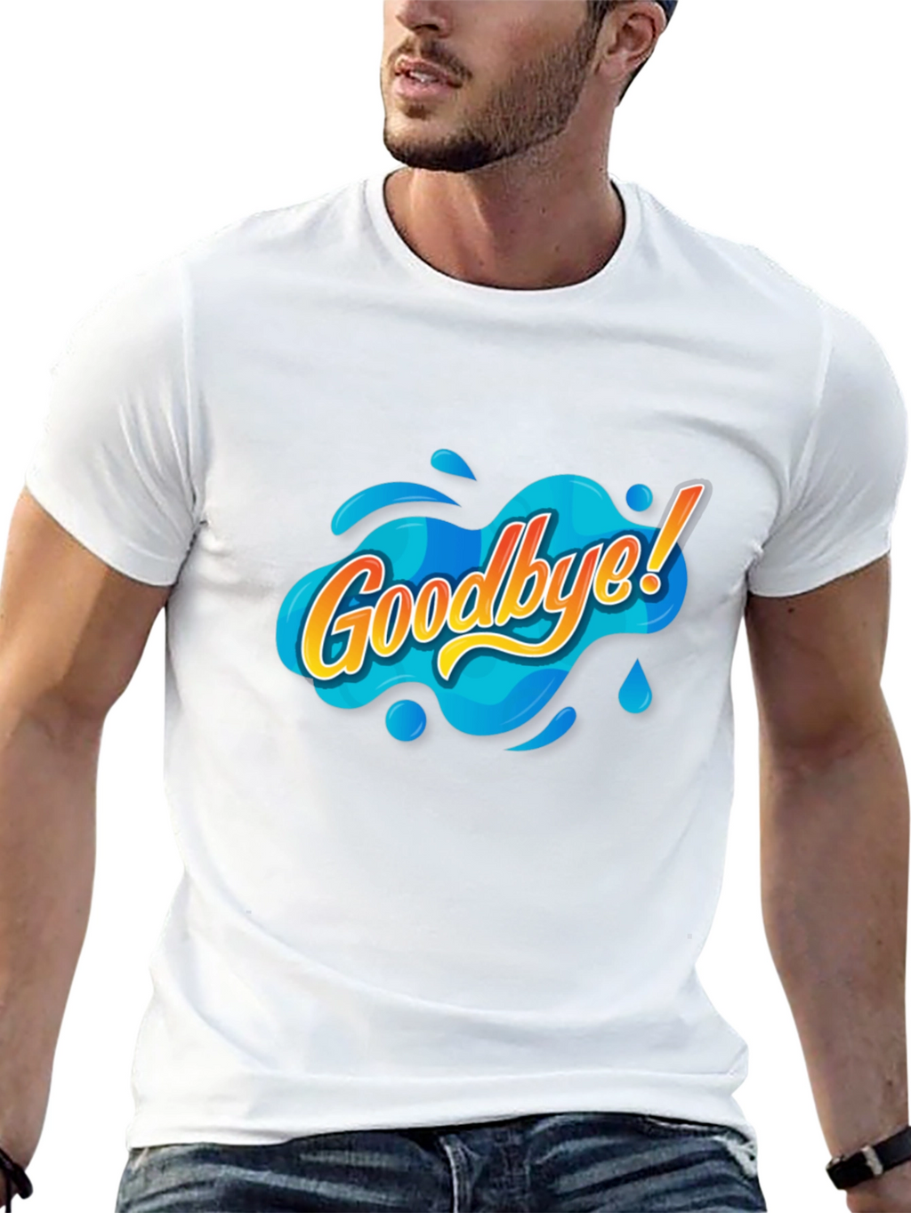 Goodbye Graphic Tee - Black Cotton T-Shirt