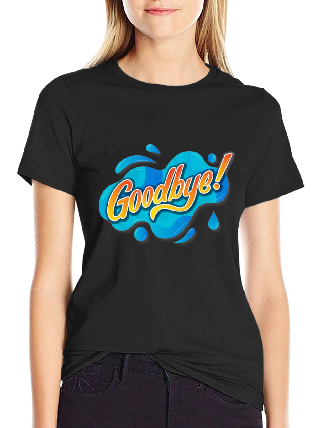 Goodbye Graphic Tee - Black Cotton T-Shirt