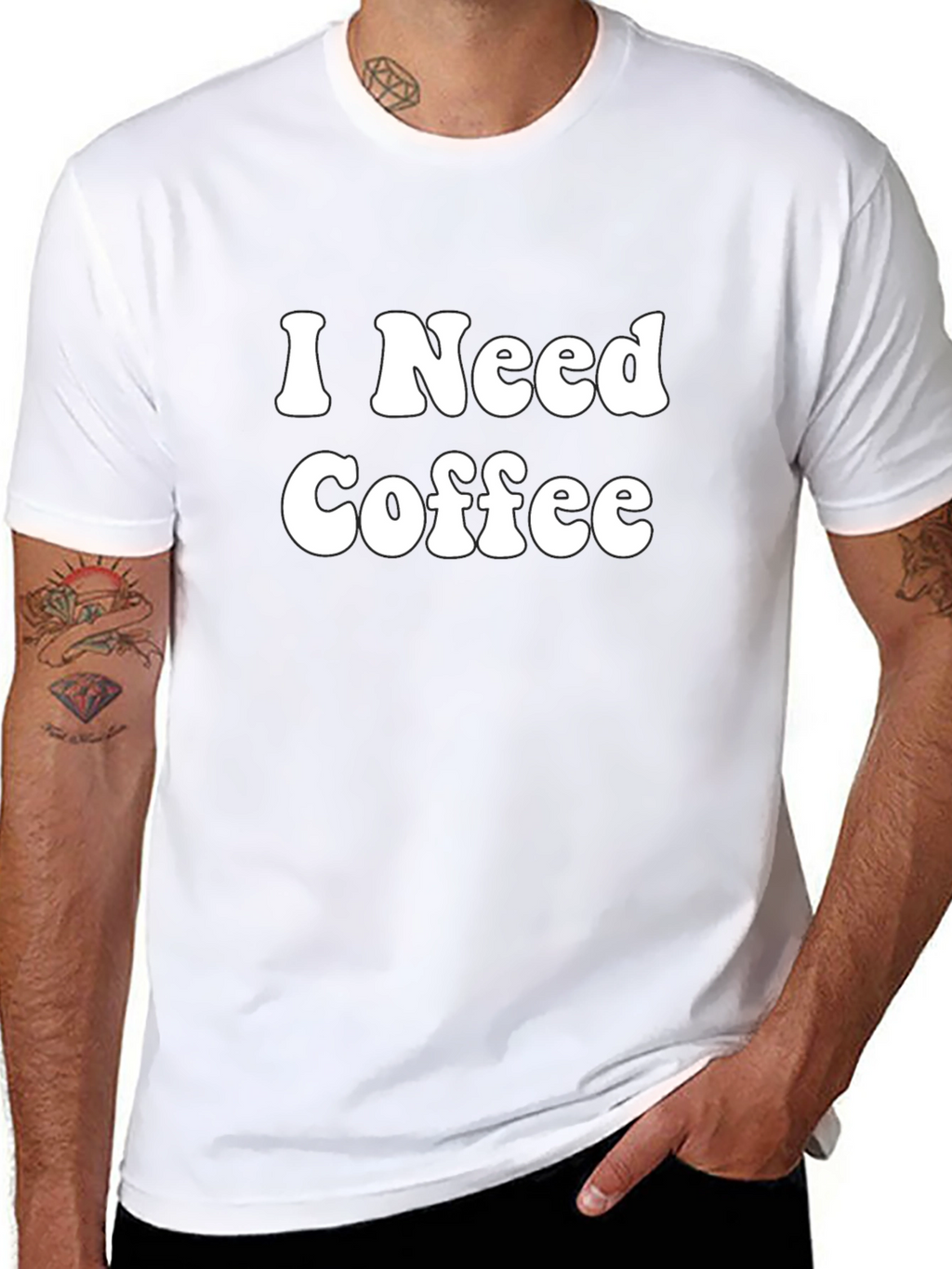 I Need Coffee Graphic Tee - Black