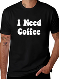 I Need Coffee Graphic Tee - Black