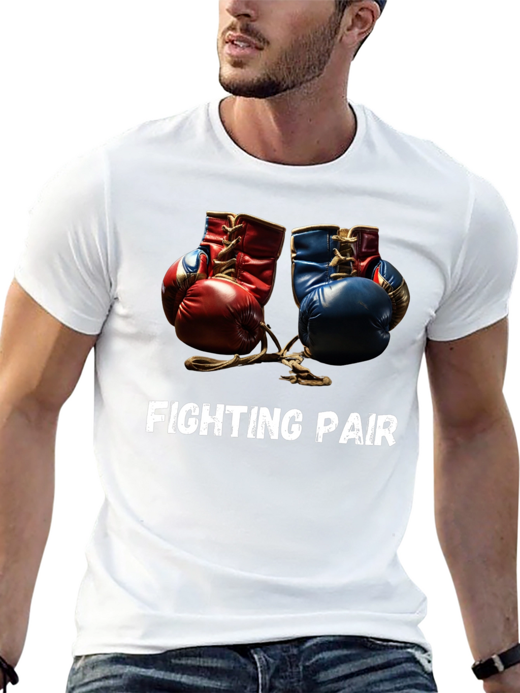 Fighting Pair Boxing Gloves Graphic Tee