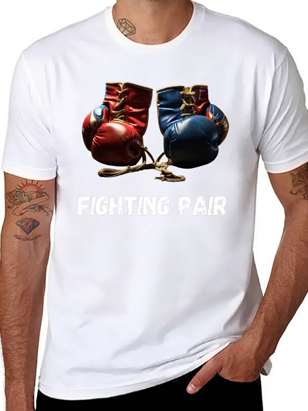 Fighting Pair Boxing Gloves Graphic Tee