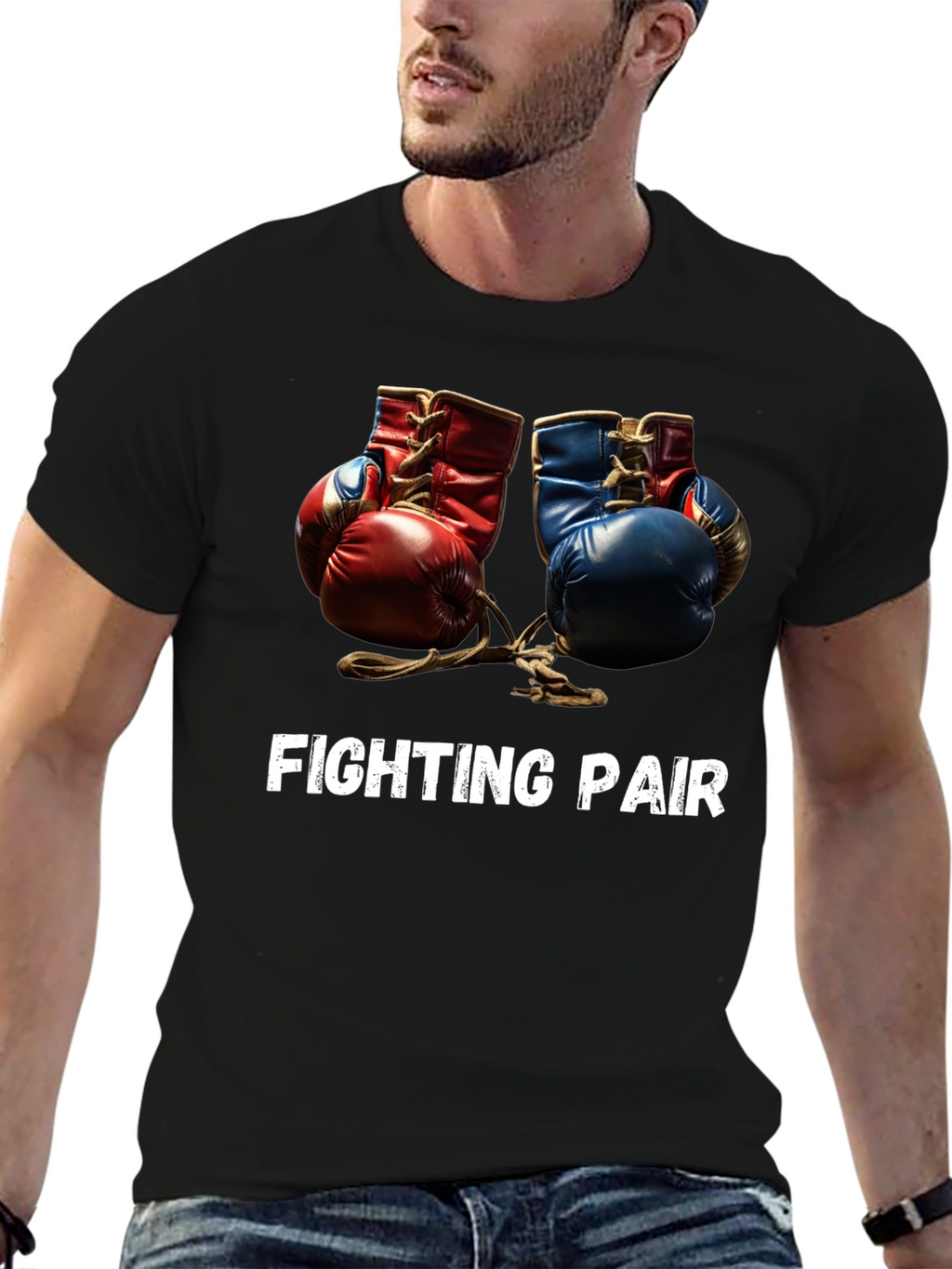 Fighting Pair Boxing Gloves Graphic Tee