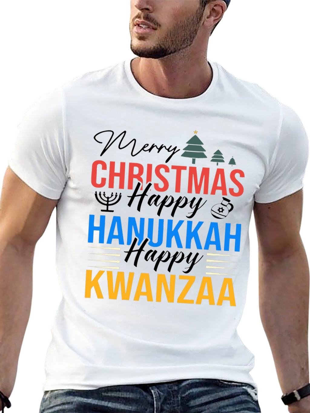 Holiday T-Shirt: Christmas Hanukkah Kwanzaa
