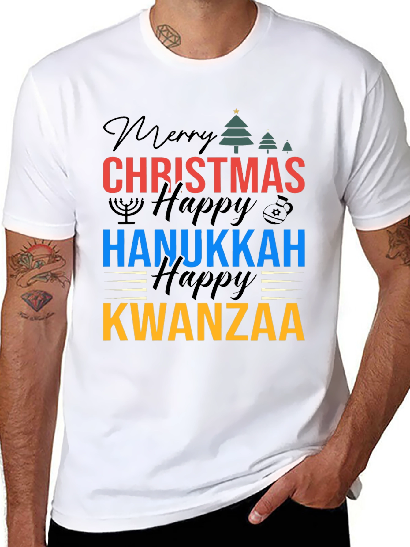 Holiday T-Shirt: Christmas Hanukkah Kwanzaa