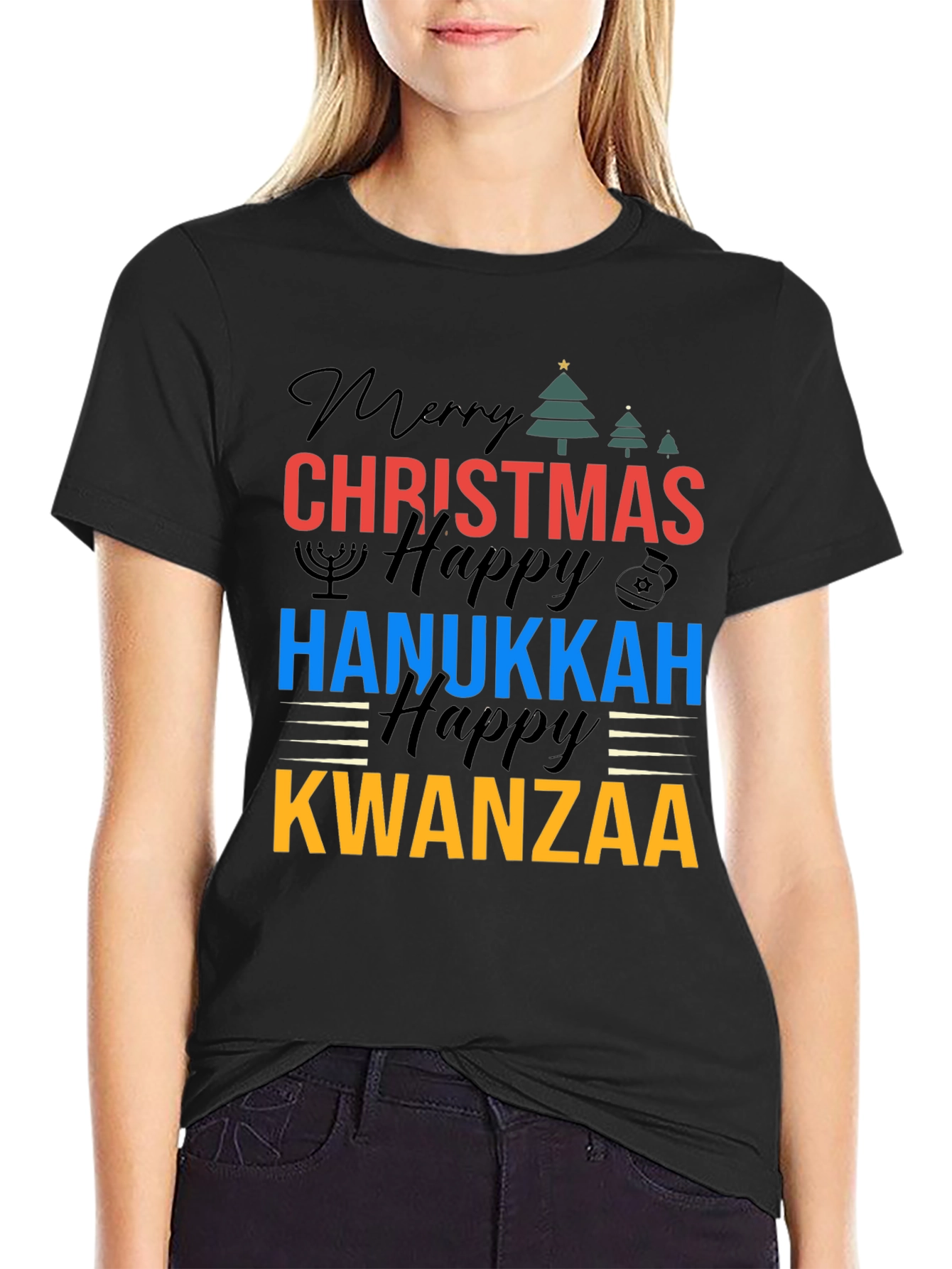 Holiday T-Shirt: Christmas Hanukkah Kwanzaa
