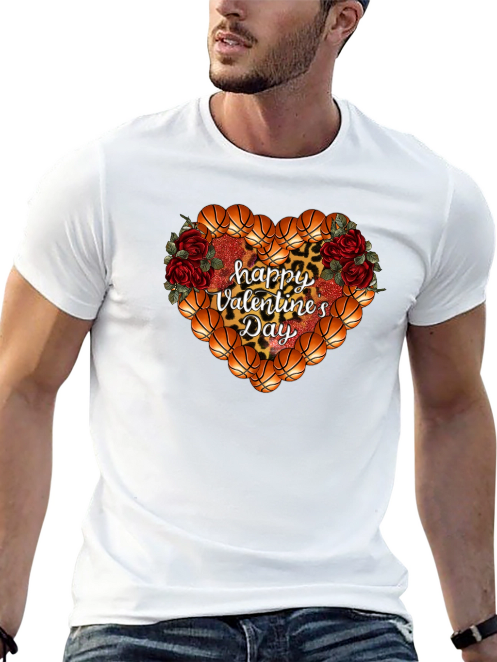 Basketball Heart Valentines Day T-Shirt