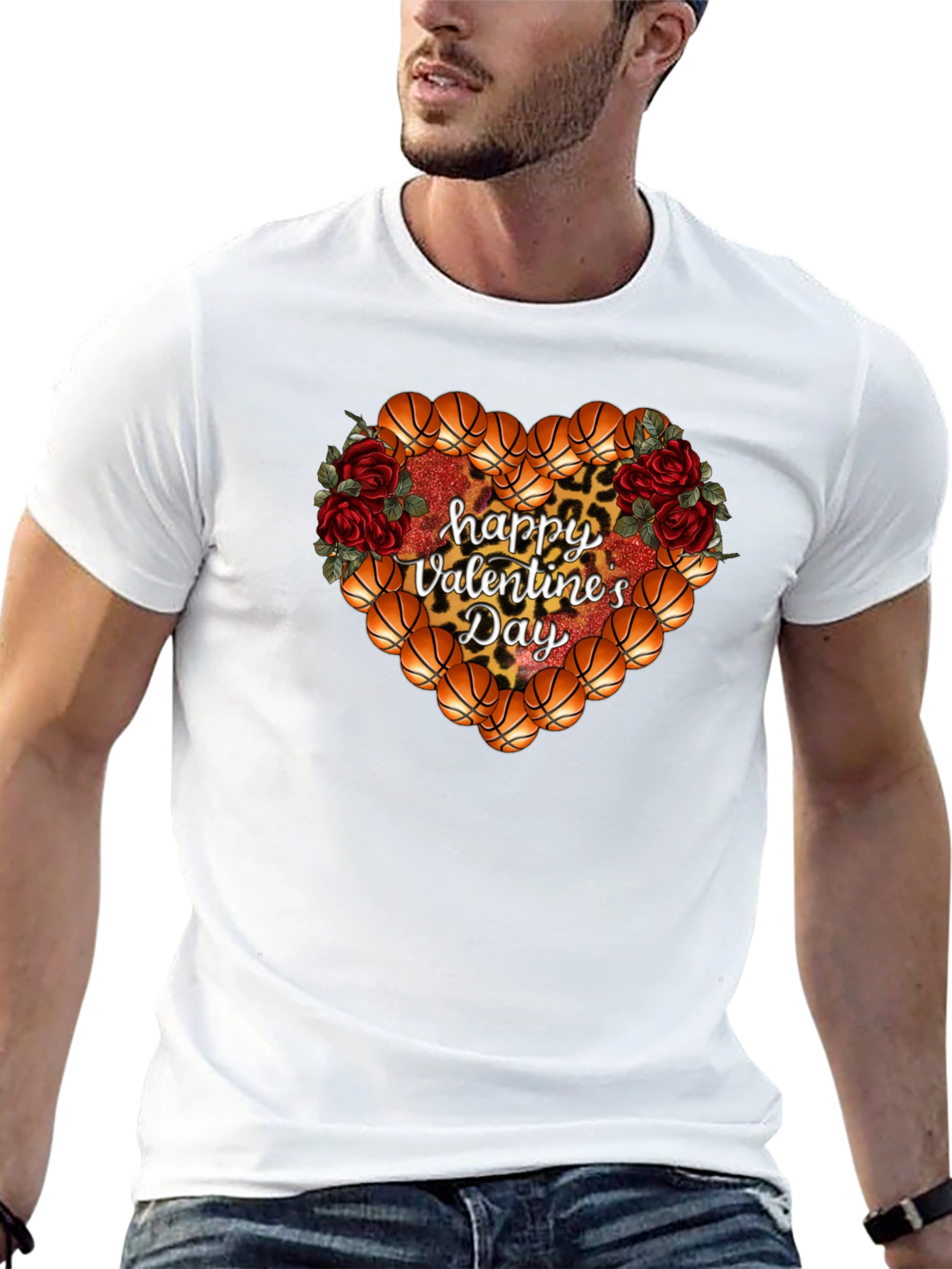 Basketball Heart Valentines Day T-Shirt
