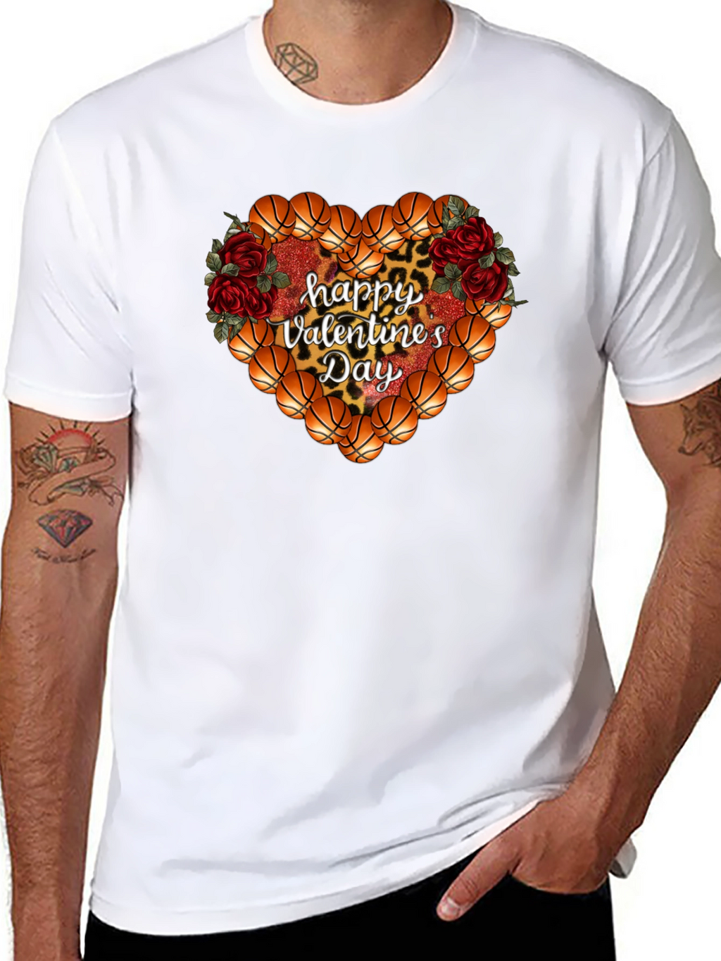 Basketball Heart Valentines Day T-Shirt