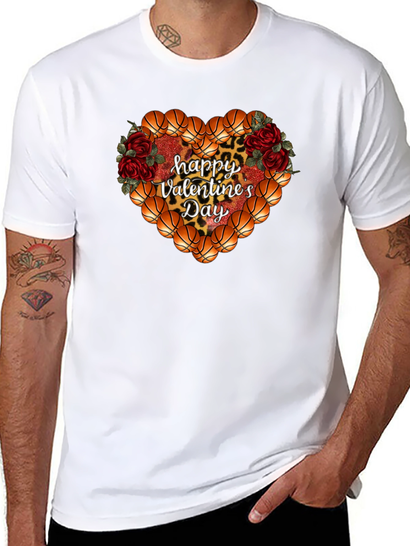 Basketball Heart Valentines Day T-Shirt