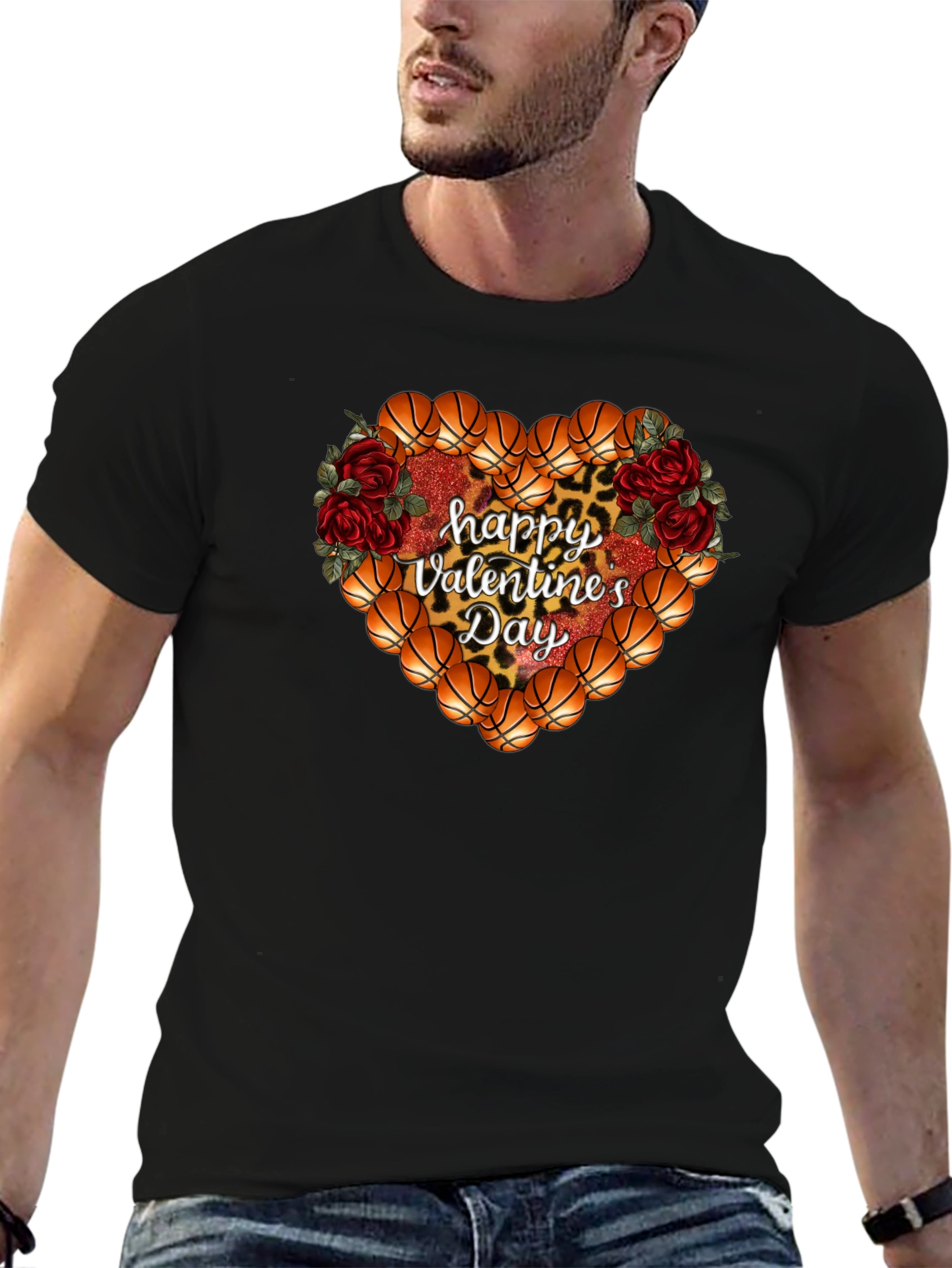 Basketball Heart Valentines Day T-Shirt