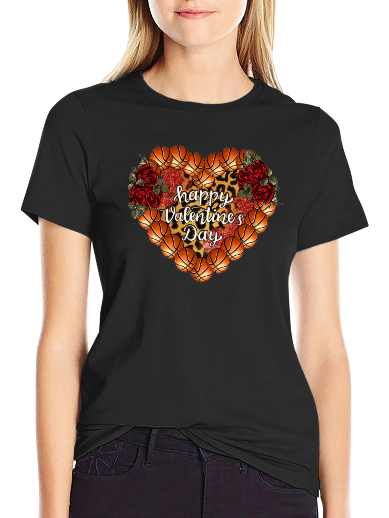 Basketball Heart Valentines Day T-Shirt