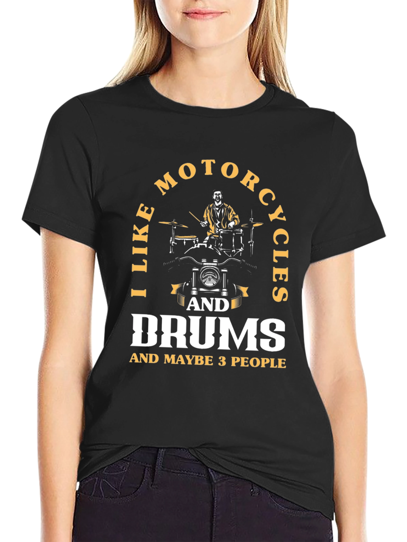 I Like Motorcycles & Drums Graphic Tee