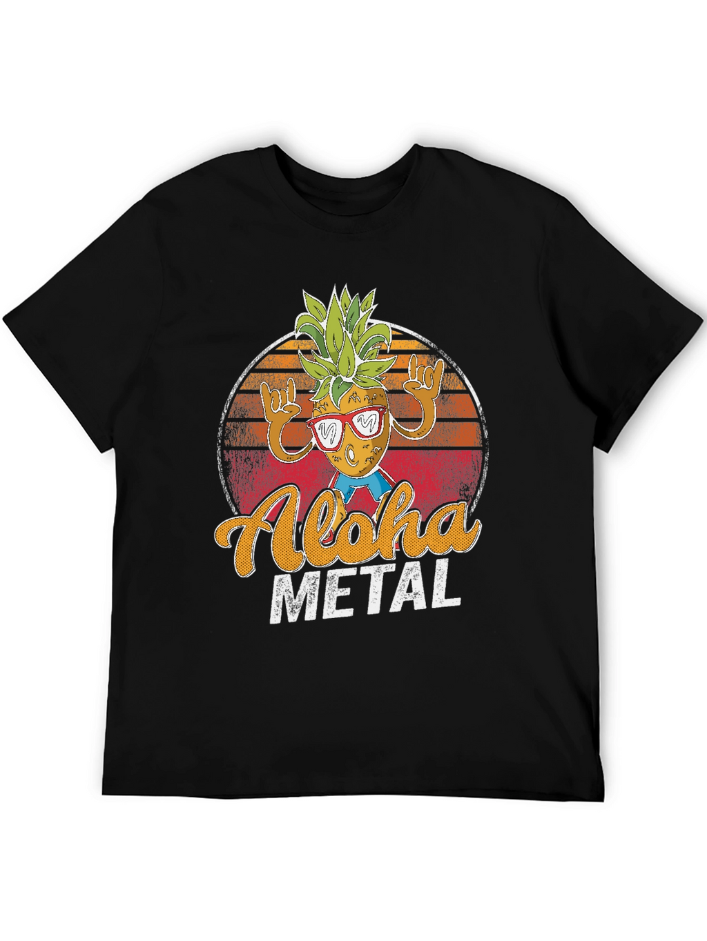 Aloha Metal Pineapple Graphic Tee