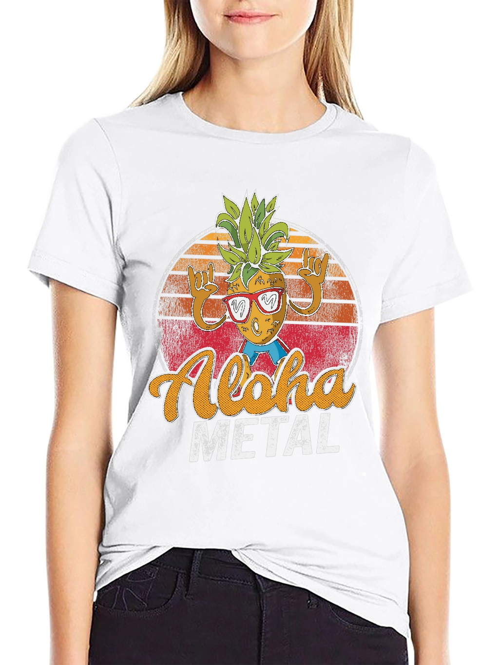 Aloha Metal Pineapple Graphic Tee