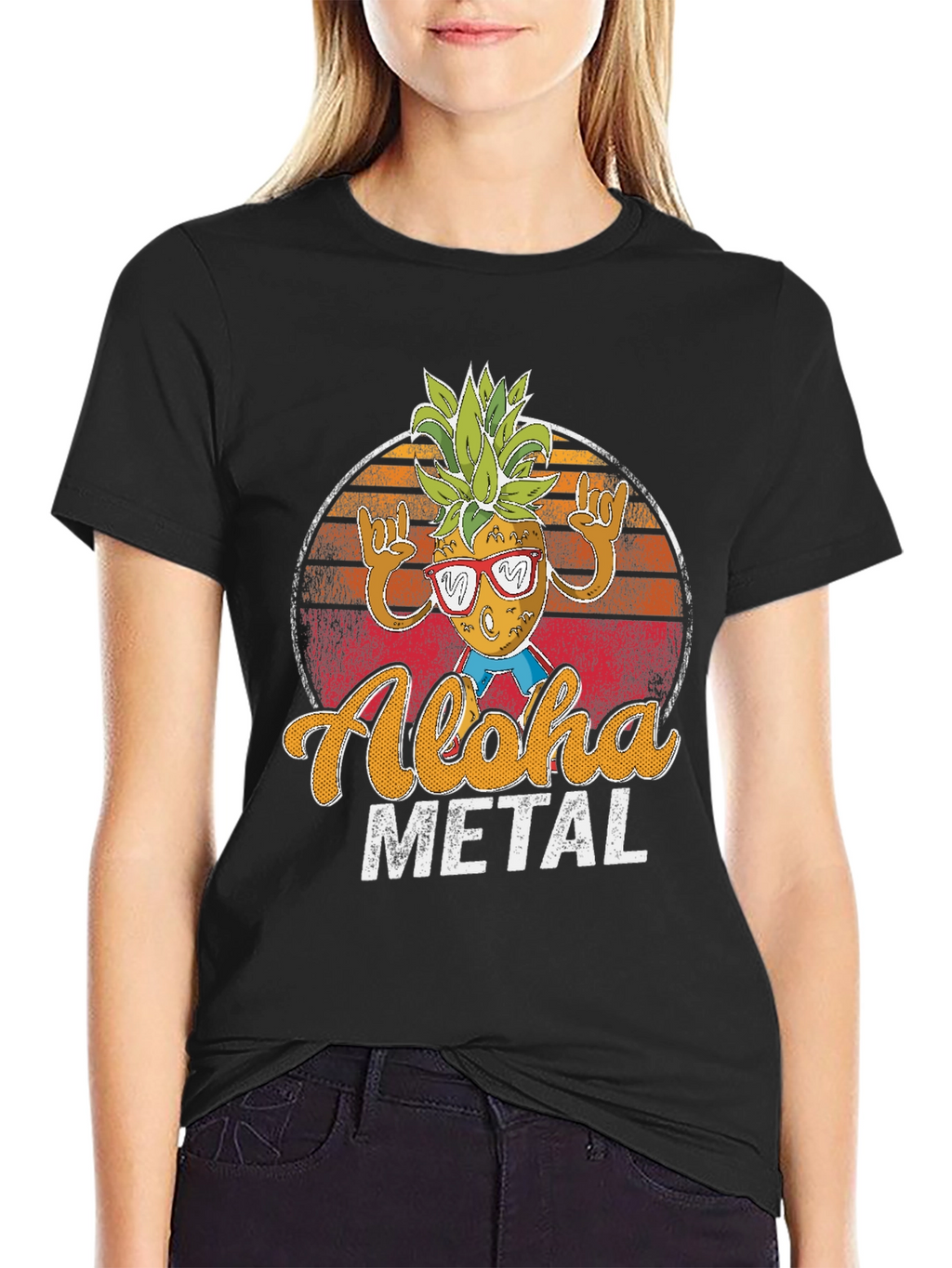 Aloha Metal Pineapple Graphic Tee