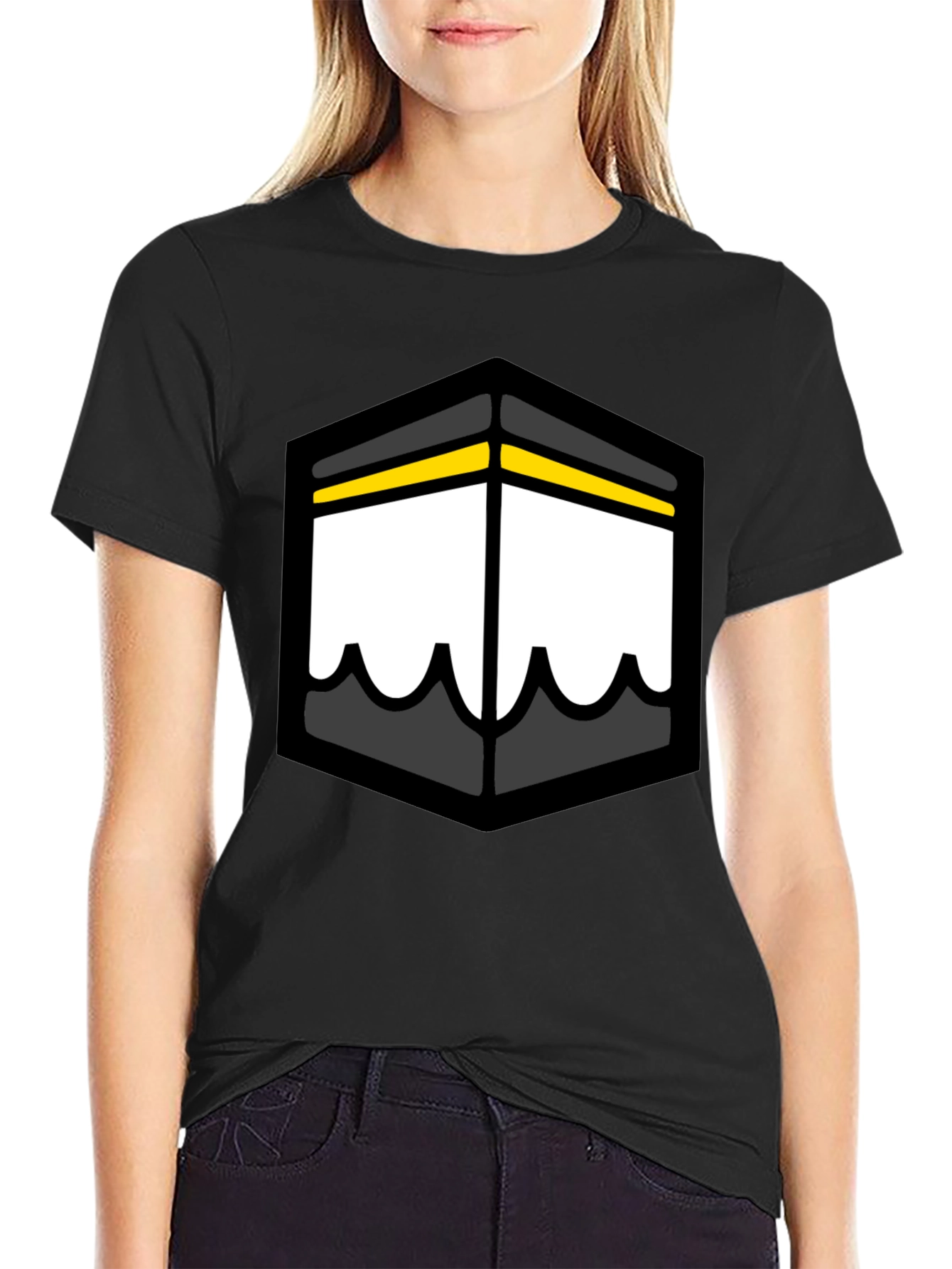 Kaaba Graphic Tee - Black Cotton T-Shirt
