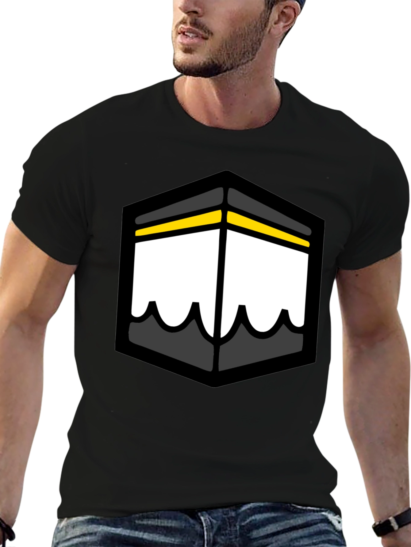 Kaaba Graphic Tee - Black Cotton T-Shirt