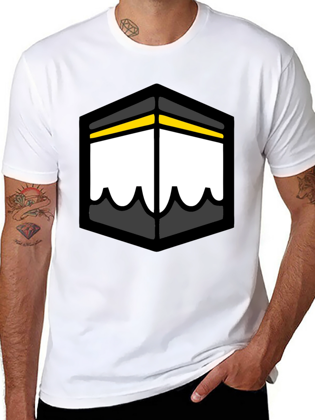 Kaaba Graphic Tee - Black Cotton T-Shirt