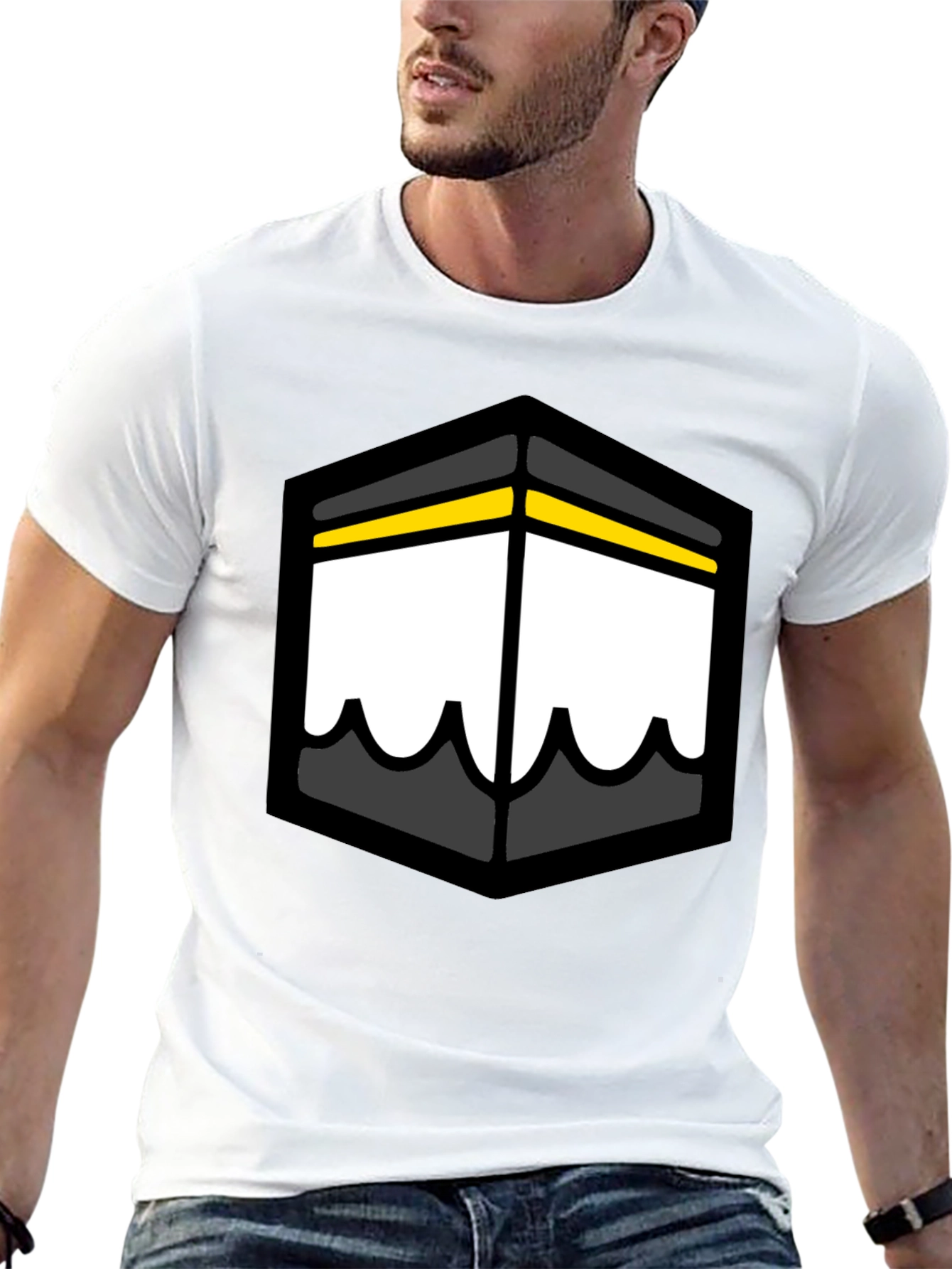 Kaaba Graphic Tee - Black Cotton T-Shirt