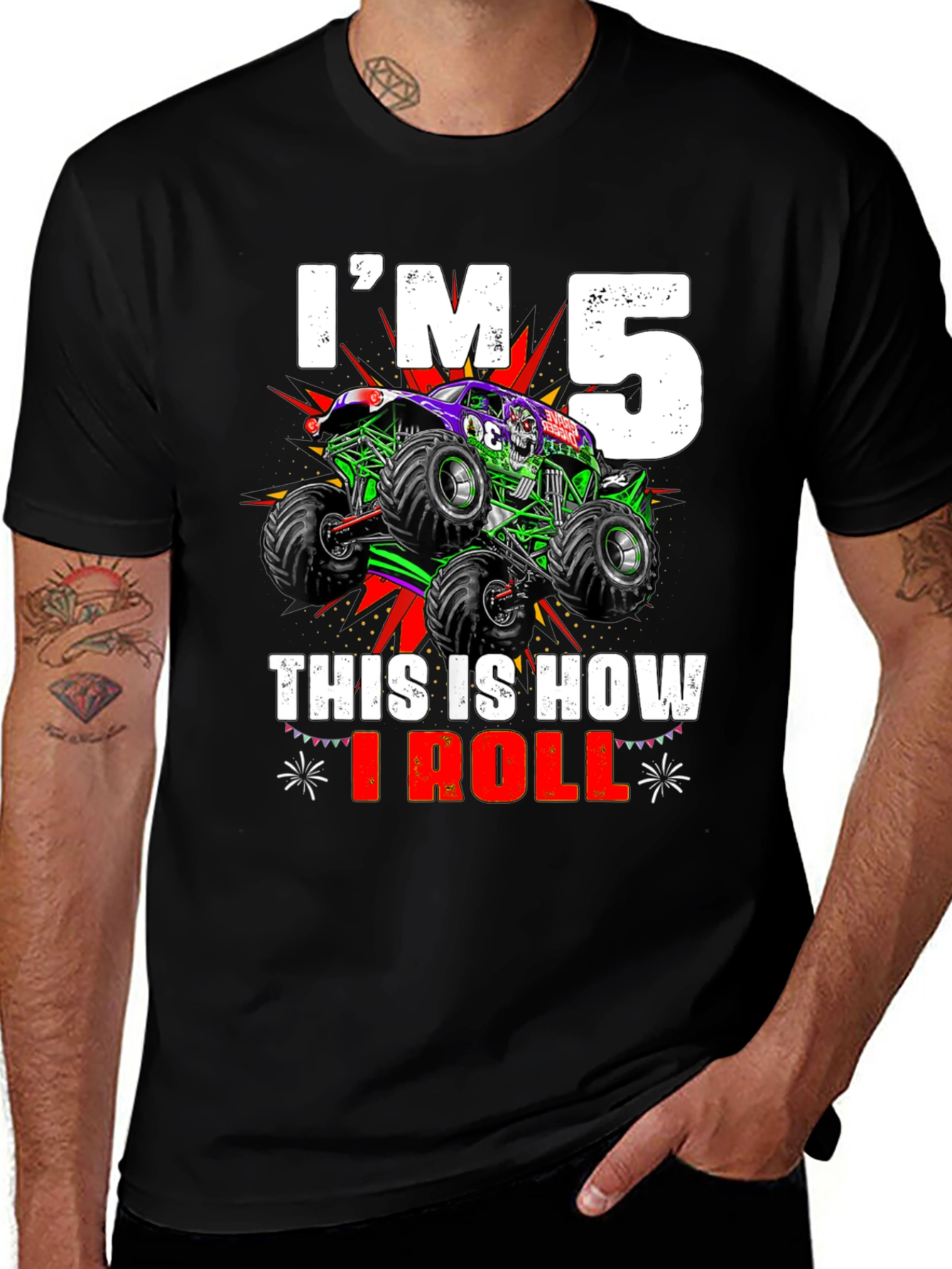 Im 5 This Is How I Roll Monster Truck T-Shirt