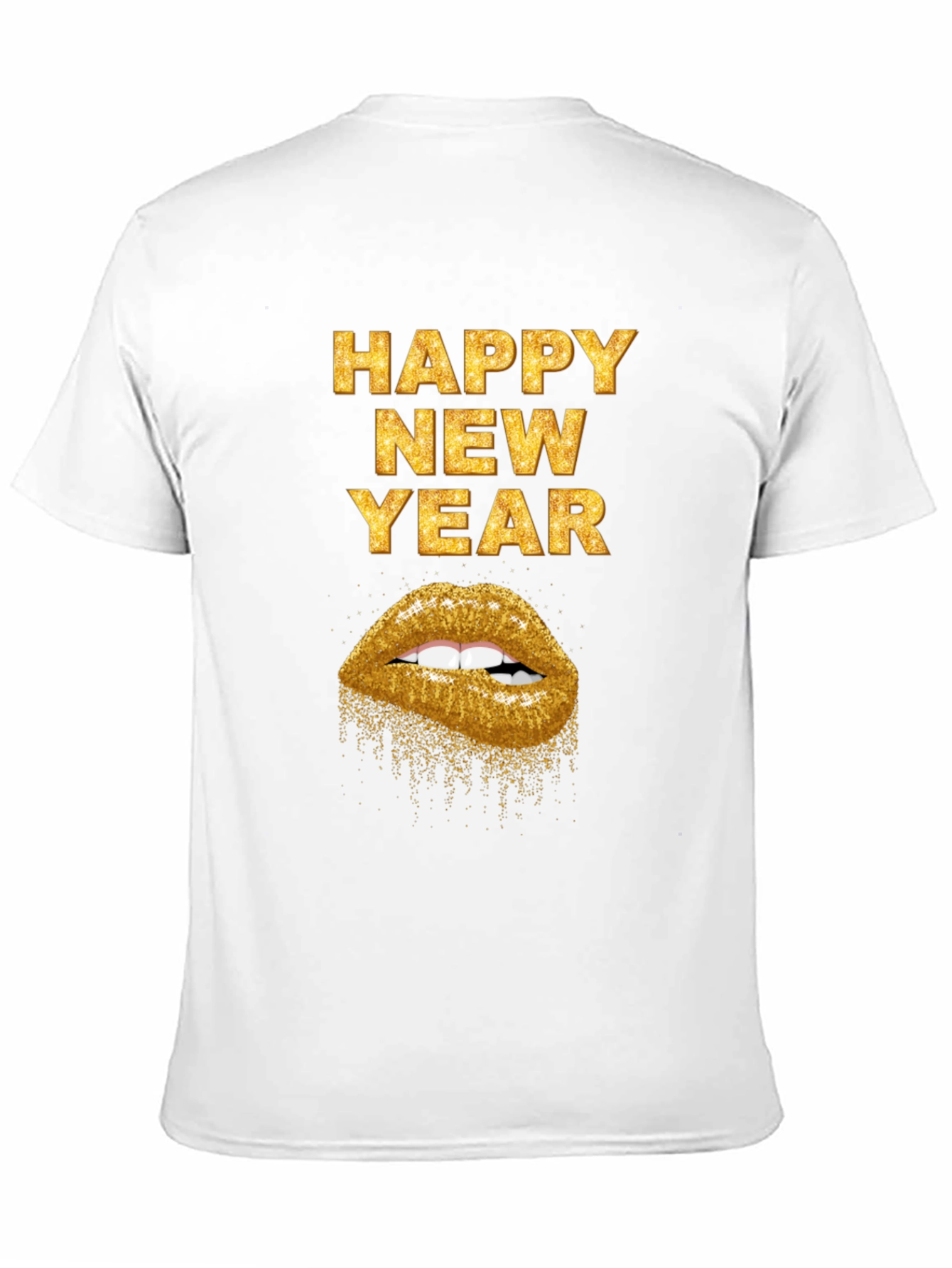 Happy New Year Gold Lips Graphic Tee