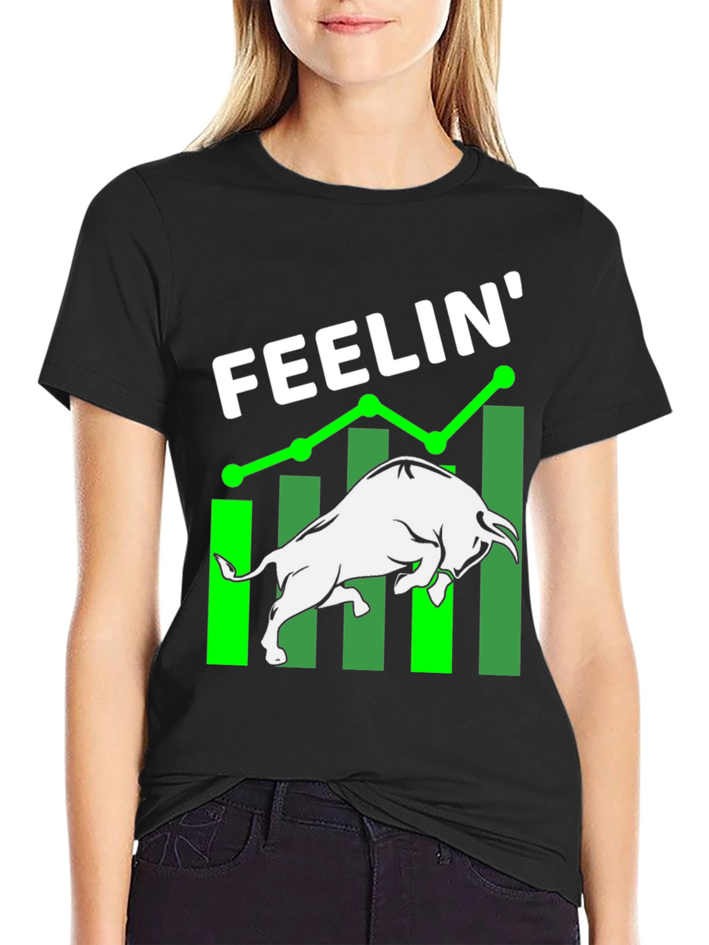 Feelin Bullish Black Graphic Tee