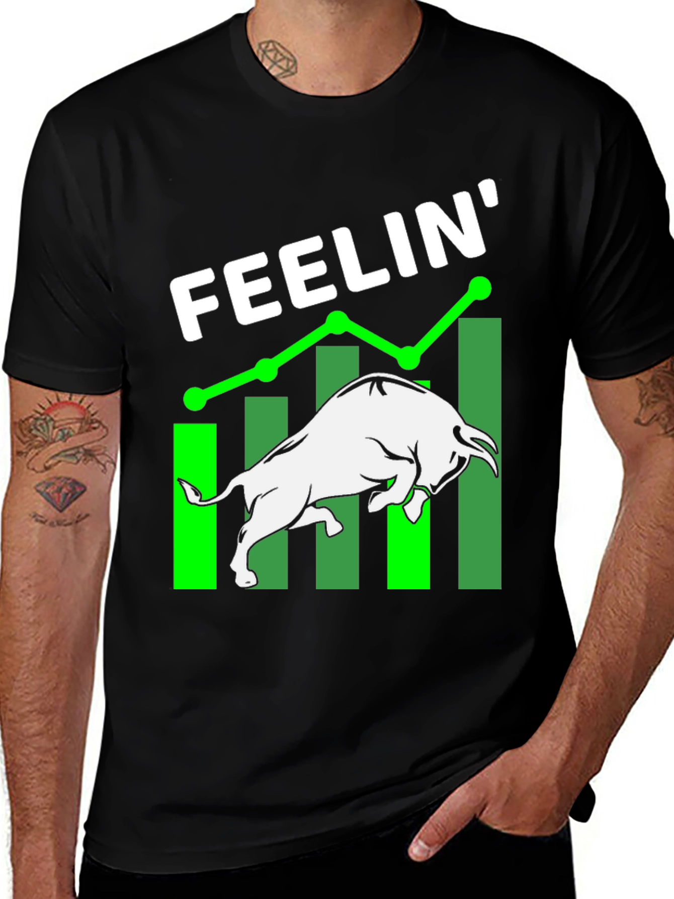 Feelin Bullish Black Graphic Tee