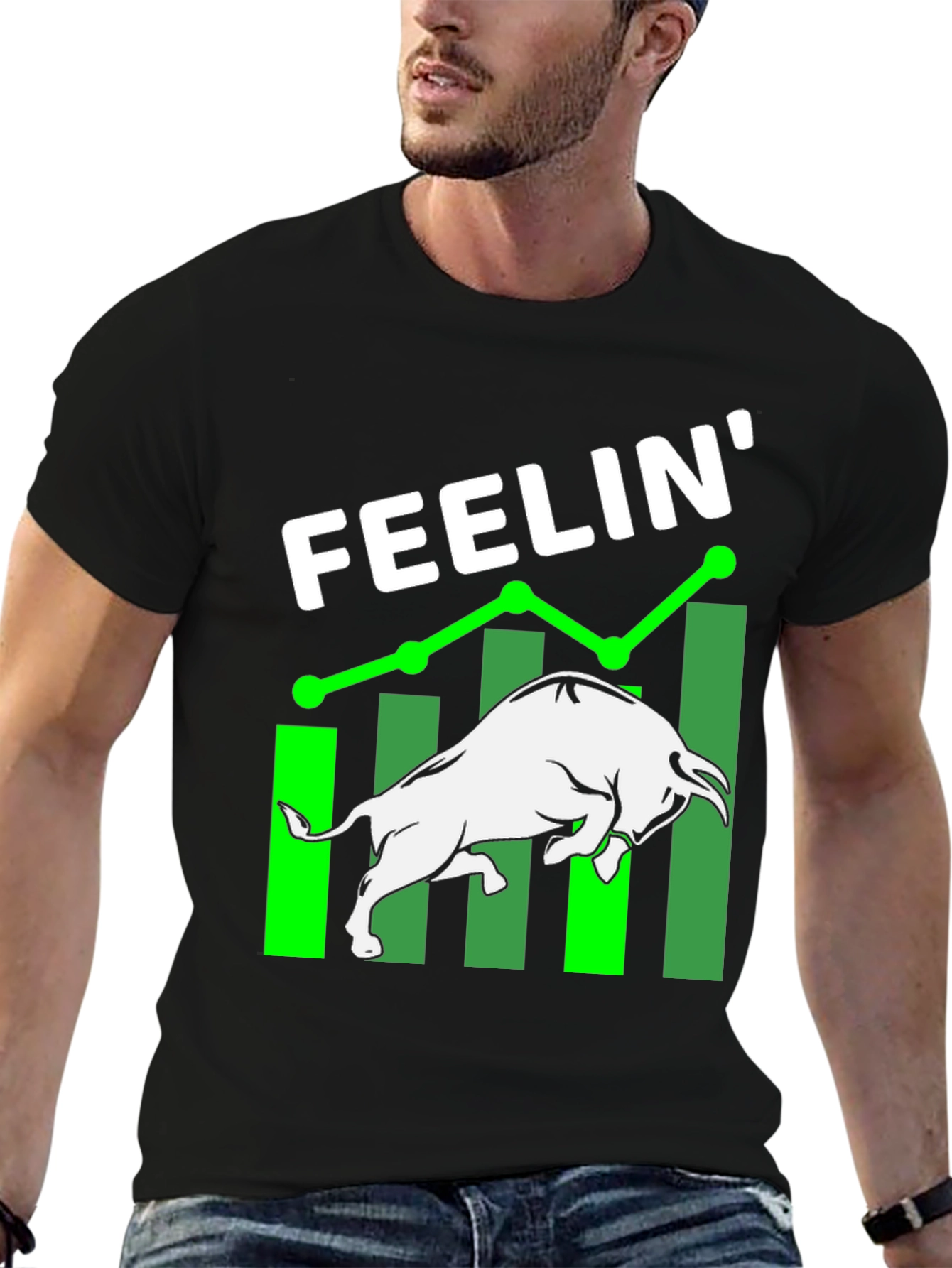 Feelin Bullish Black Graphic Tee