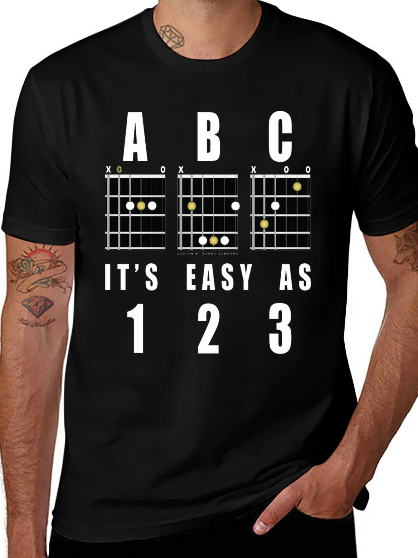 Easy Guitar Chords Graphic T-Shirt - Musician Tee