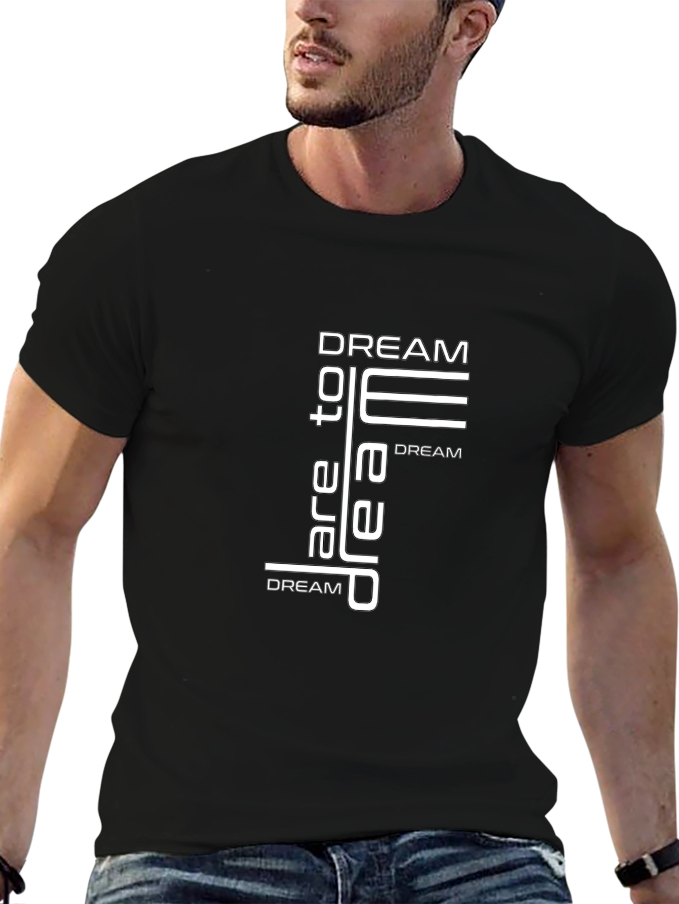 Dream Graphic Print Mens Black T-Shirt