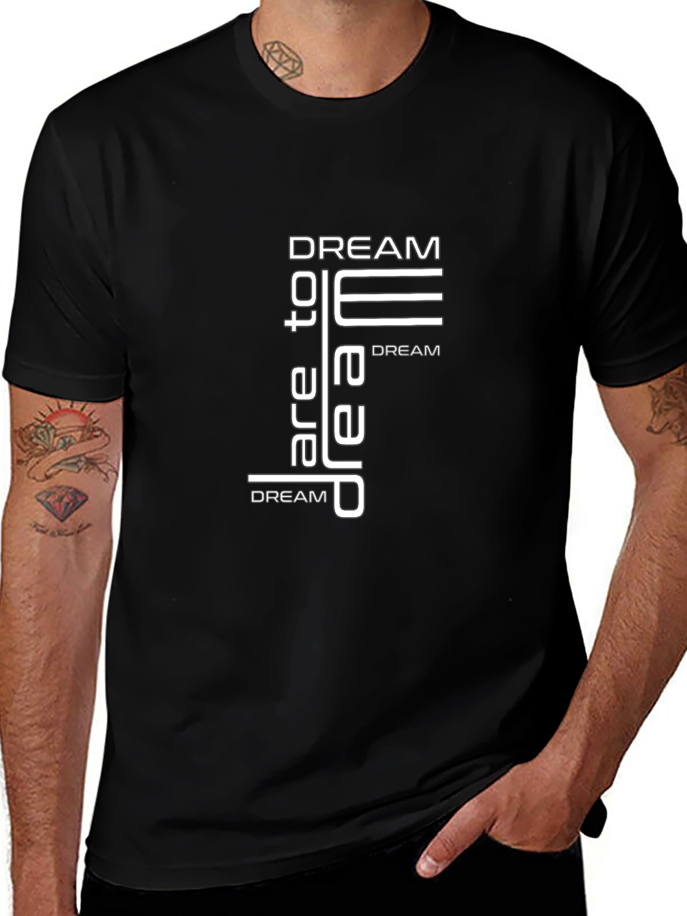 Dream Graphic Print Mens Black T-Shirt