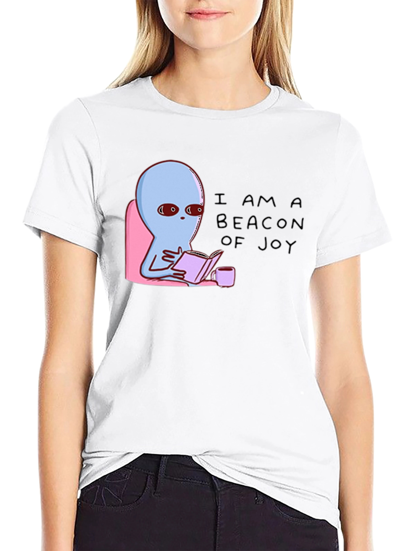 Beacon of Joy Alien Reading T-Shirt