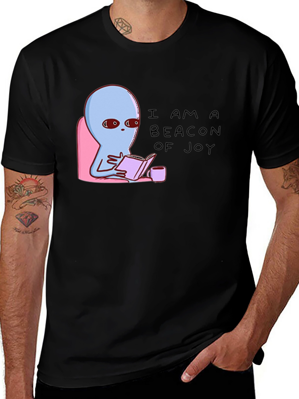Beacon of Joy Alien Reading T-Shirt