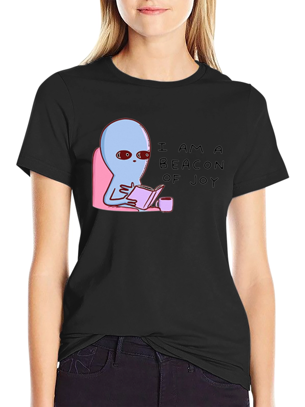 Beacon of Joy Alien Reading T-Shirt