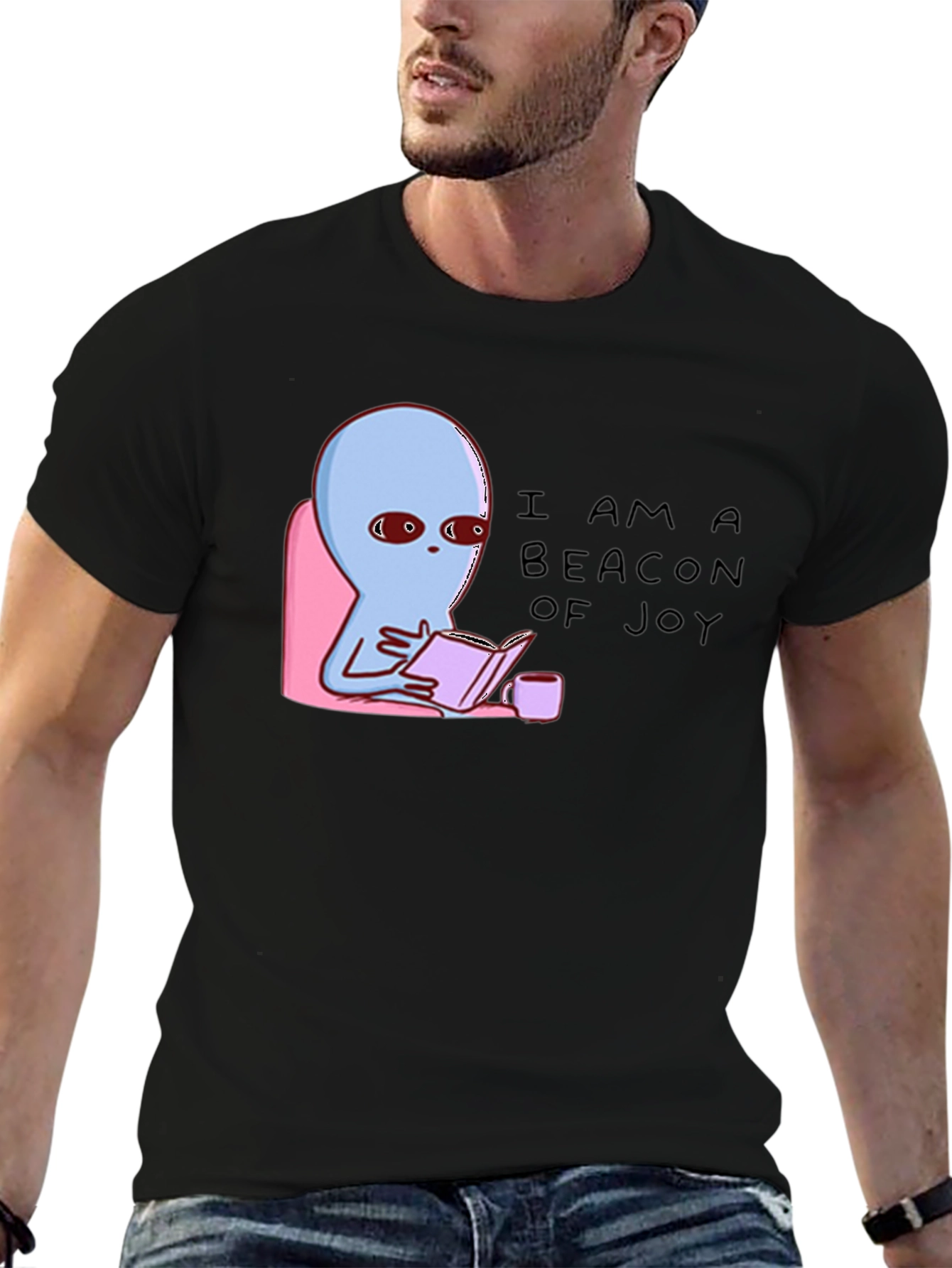 Beacon of Joy Alien Reading T-Shirt