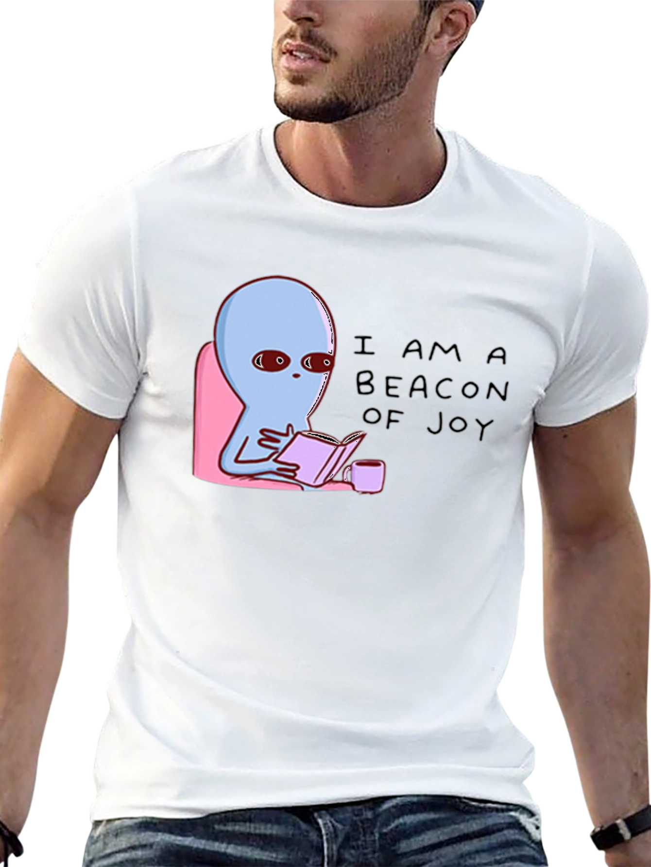 Beacon of Joy Alien Reading T-Shirt