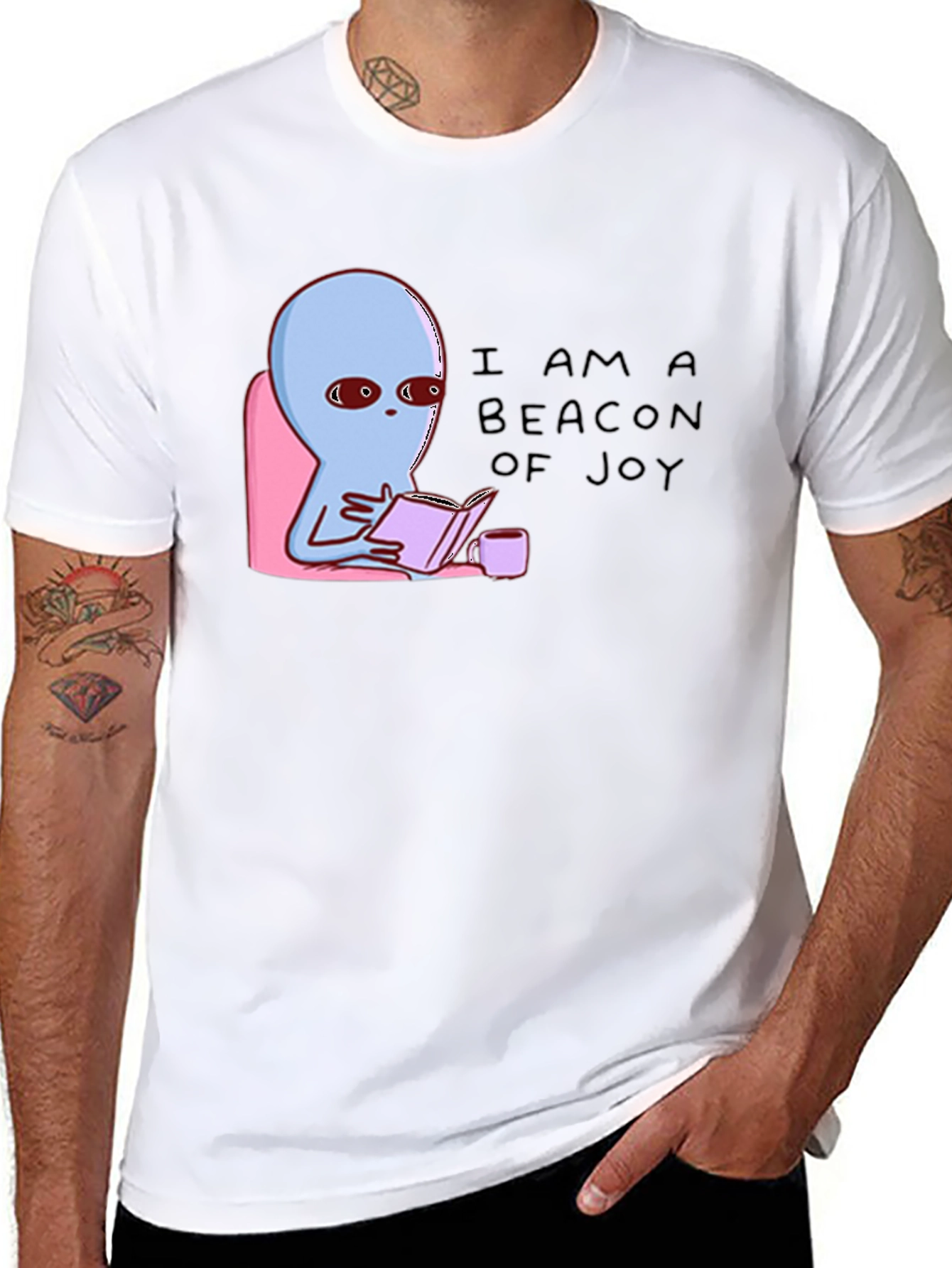 Beacon of Joy Alien Reading T-Shirt