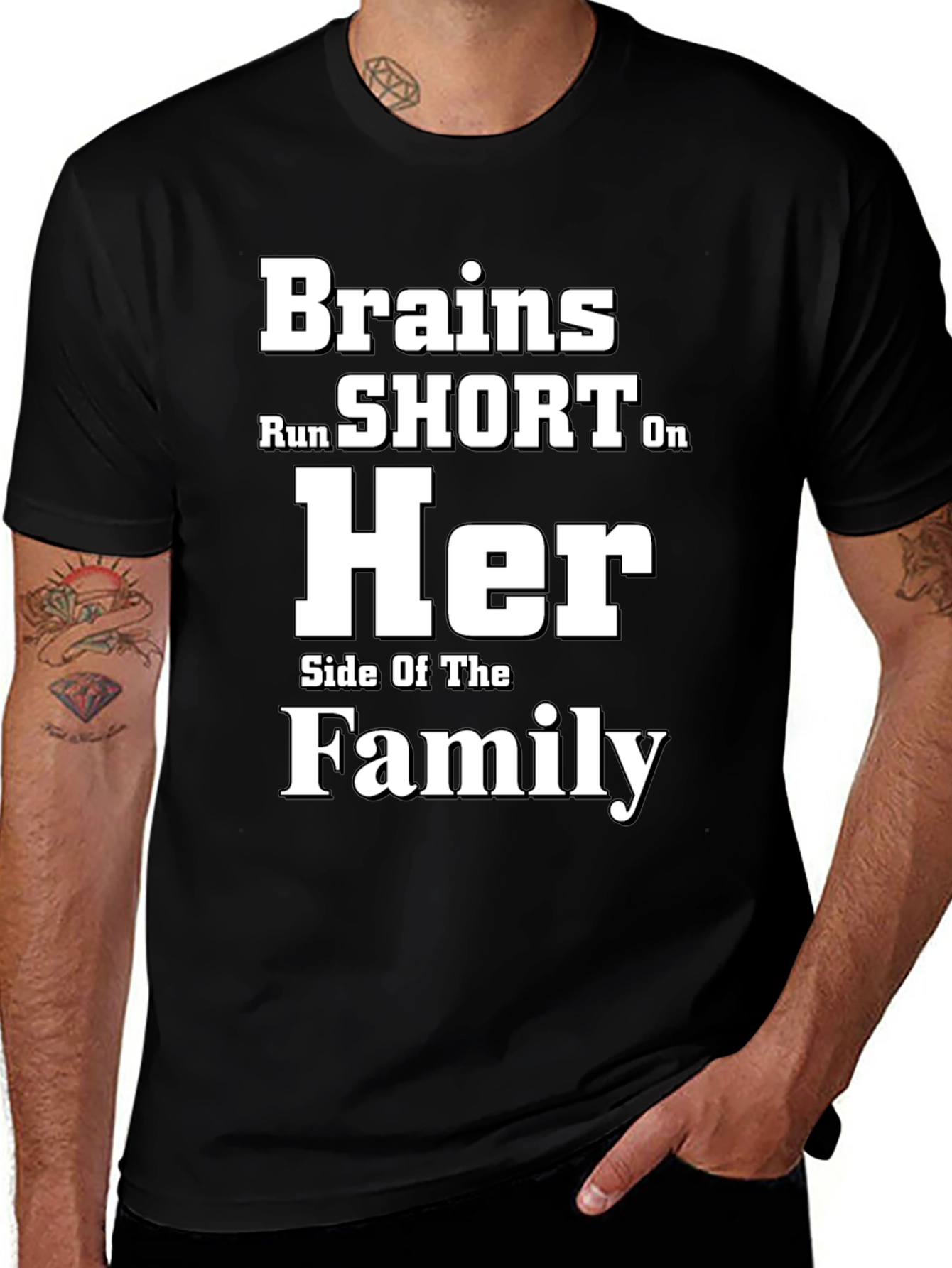 Humorous Brains Short Family Side T-Shirt