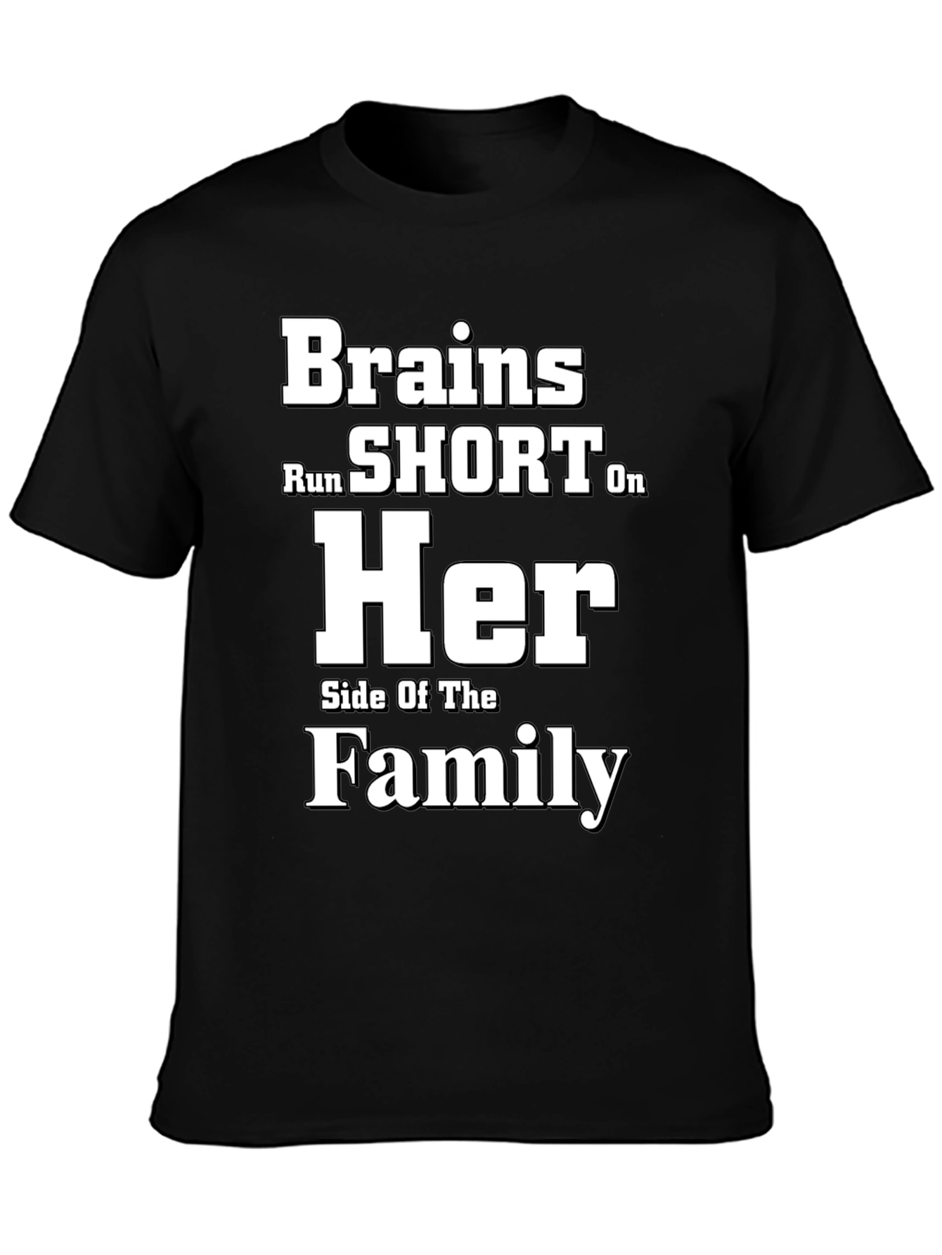 Humorous Brains Short Family Side T-Shirt