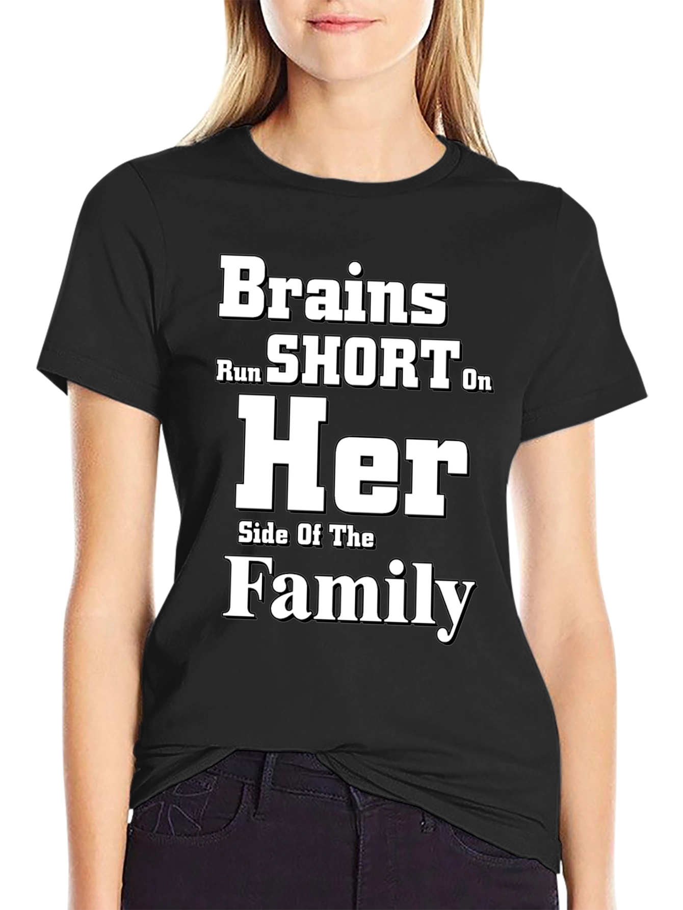Humorous Brains Short Family Side T-Shirt