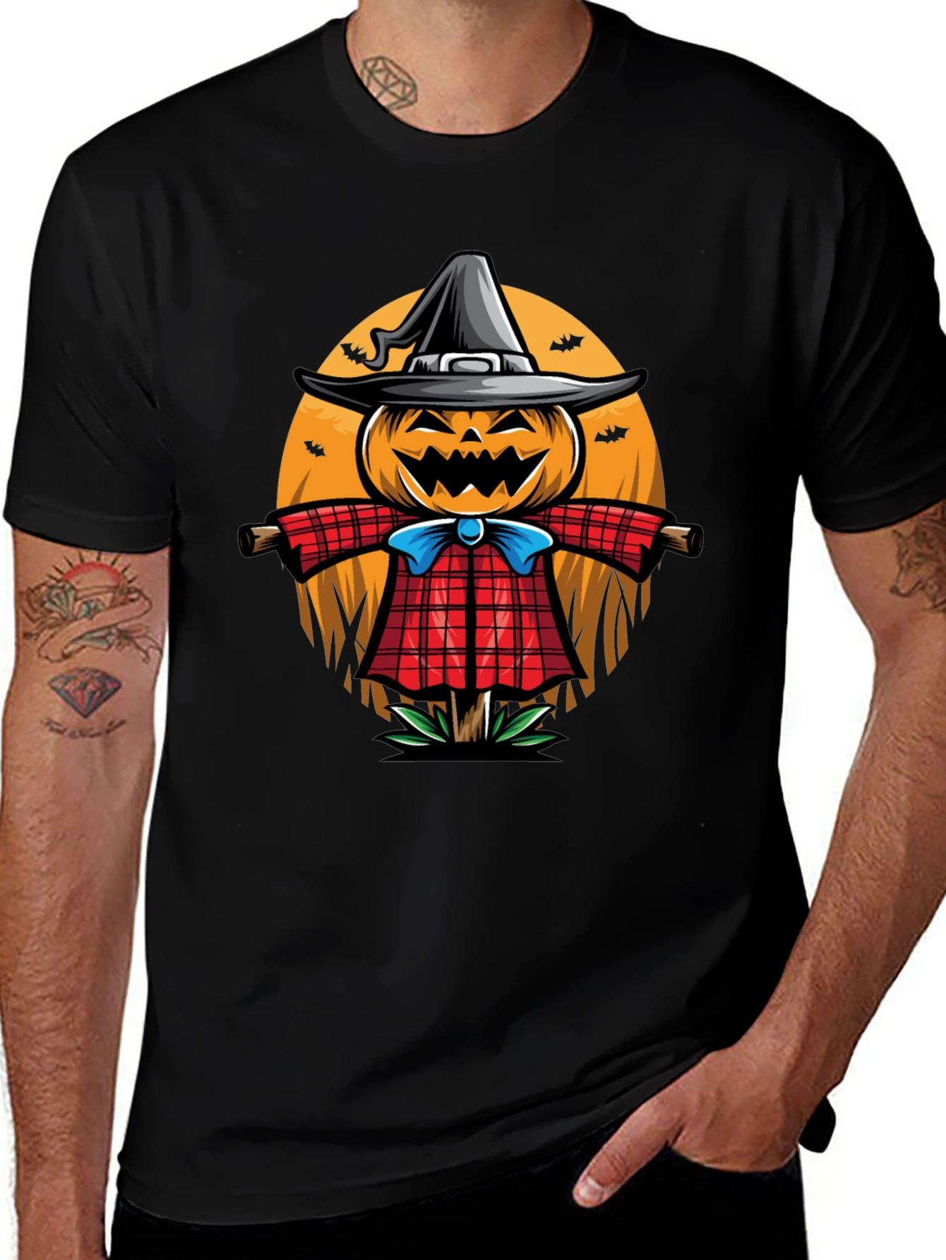 Halloween Scarecrow Graphic T-Shirt