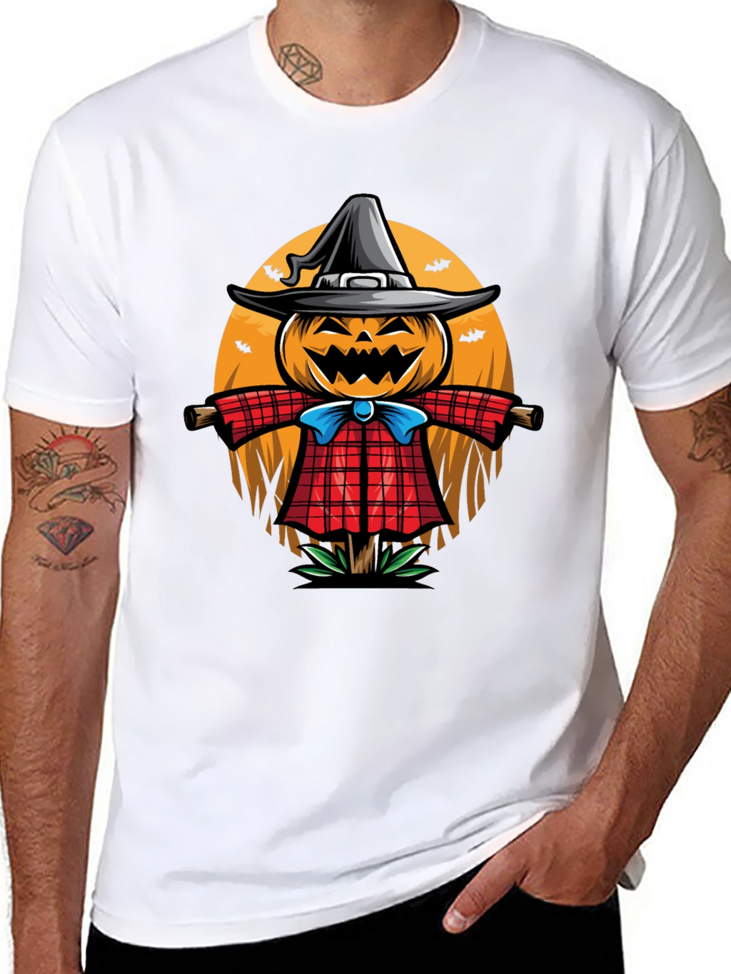 Halloween Scarecrow Graphic T-Shirt