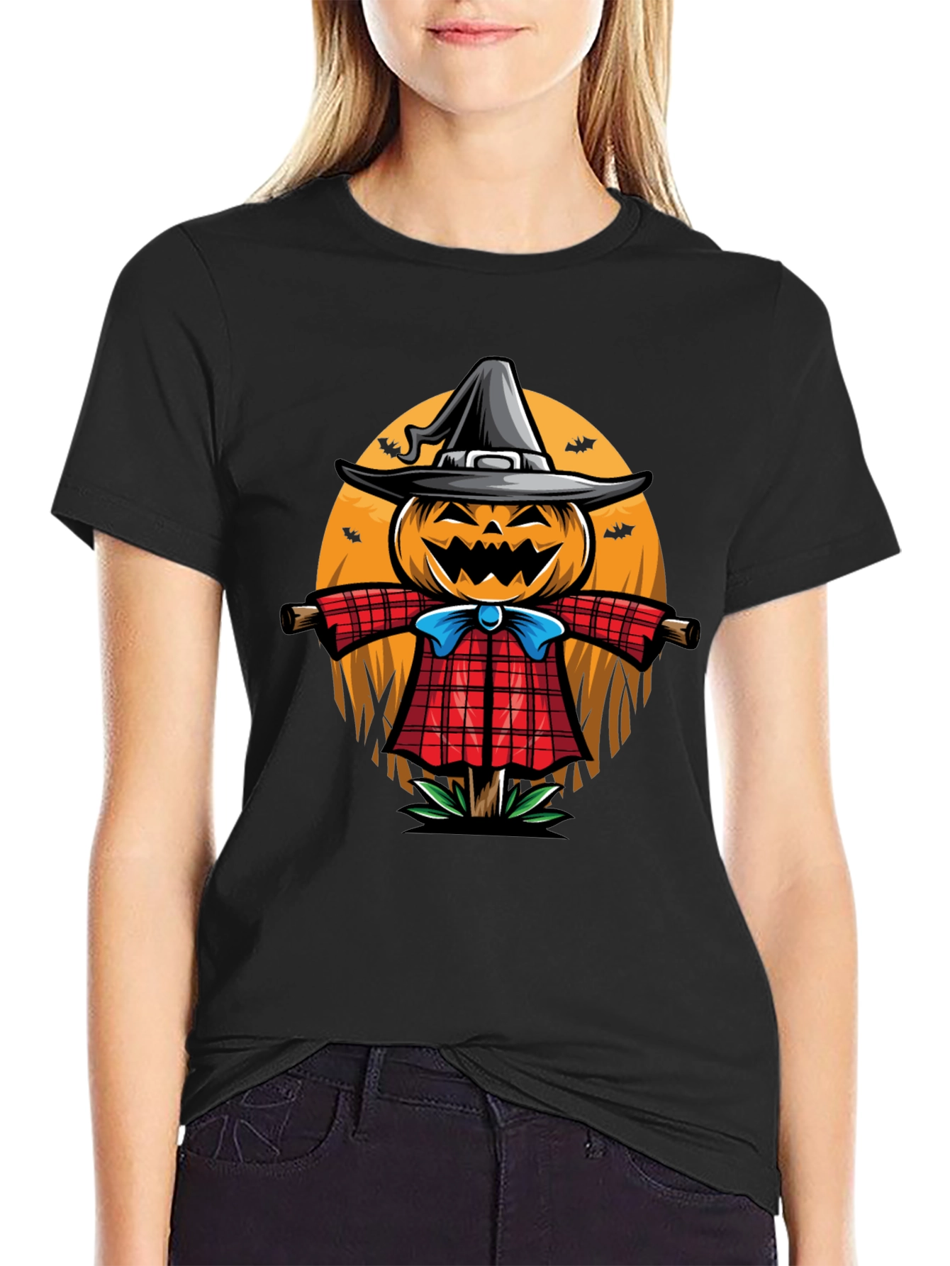 Halloween Scarecrow Graphic T-Shirt