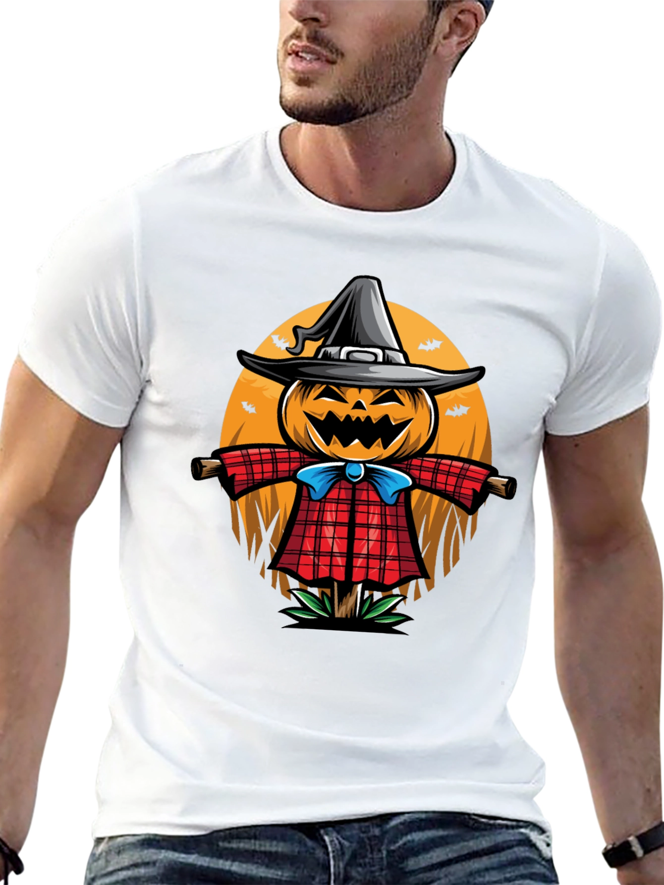 Halloween Scarecrow Graphic T-Shirt