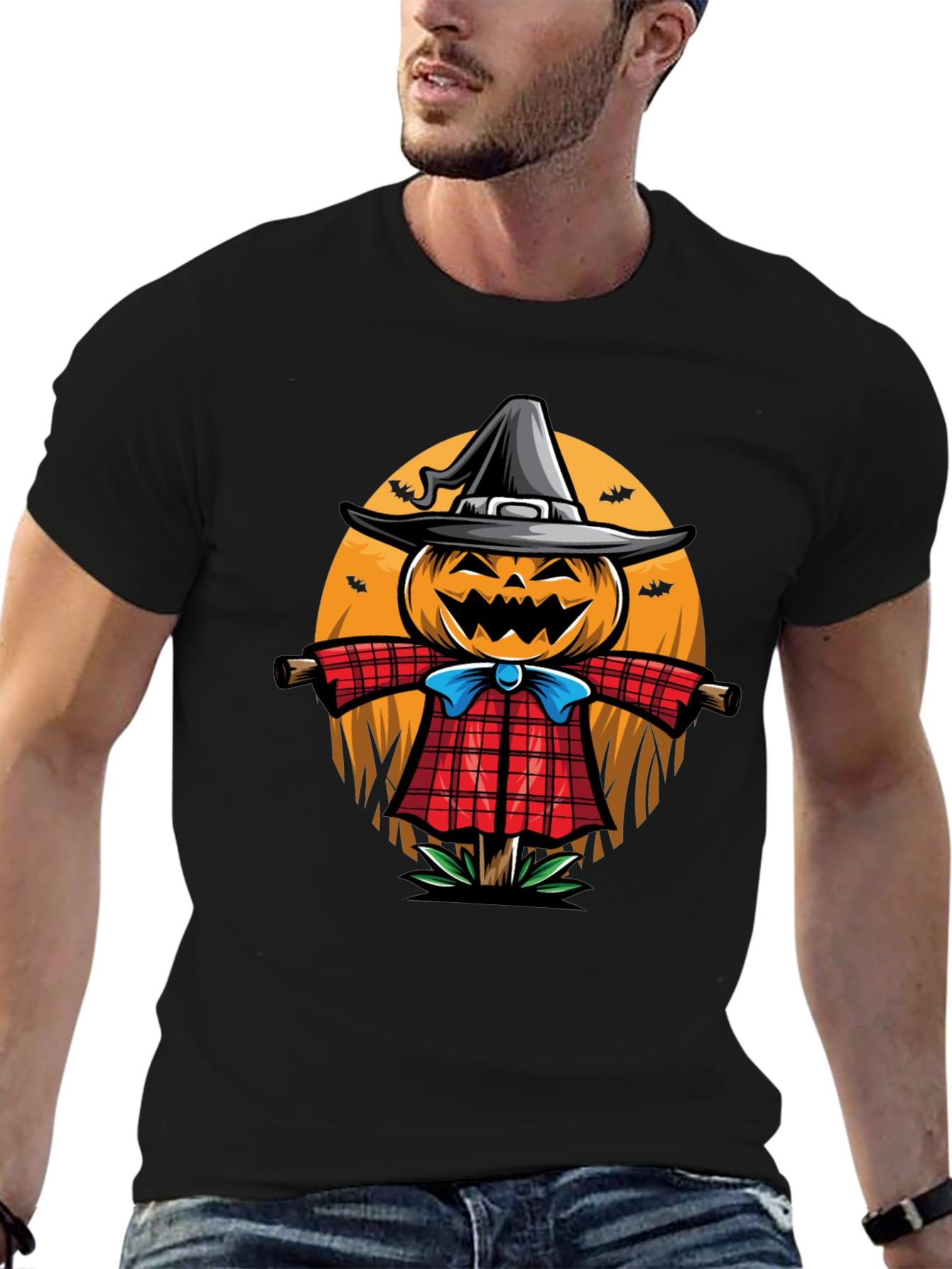 Halloween Scarecrow Graphic T-Shirt
