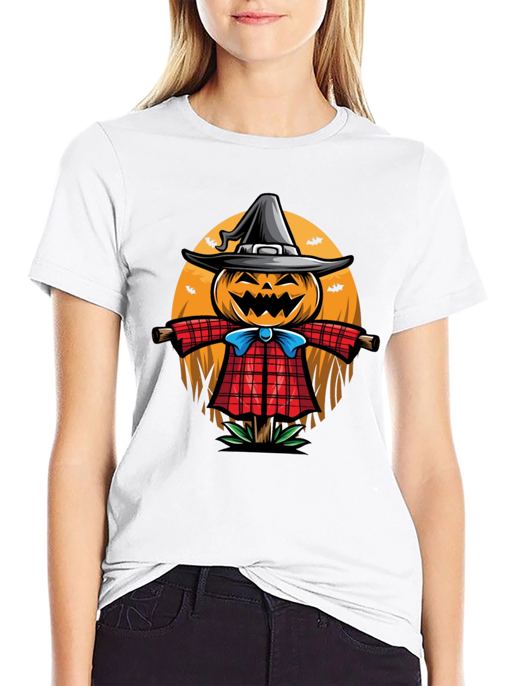 Halloween Scarecrow Graphic T-Shirt